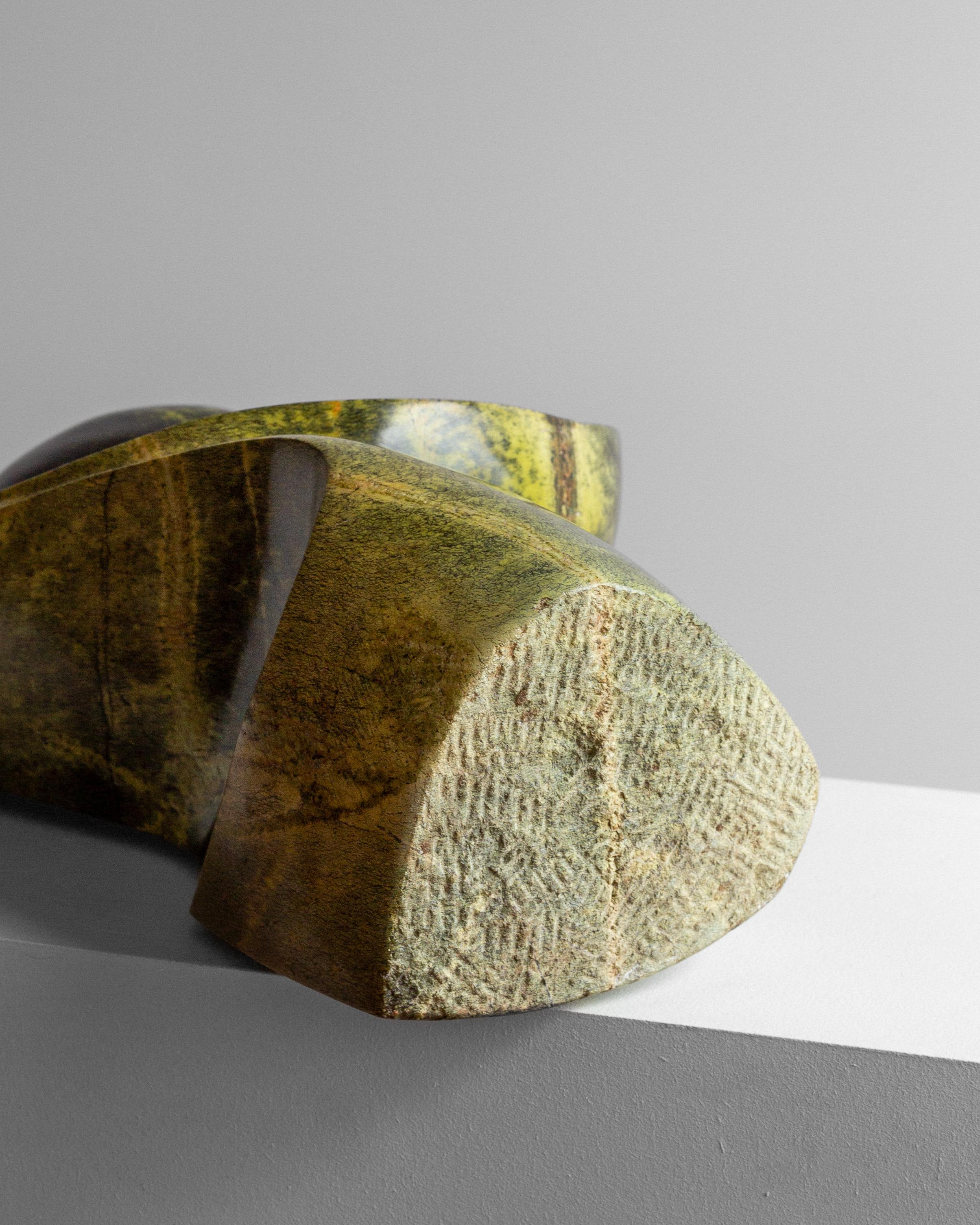 Zimbabwean Abstract Serpentine / Leopard Stone Sculpture by Shona artist Peter Chidzonga For Sale