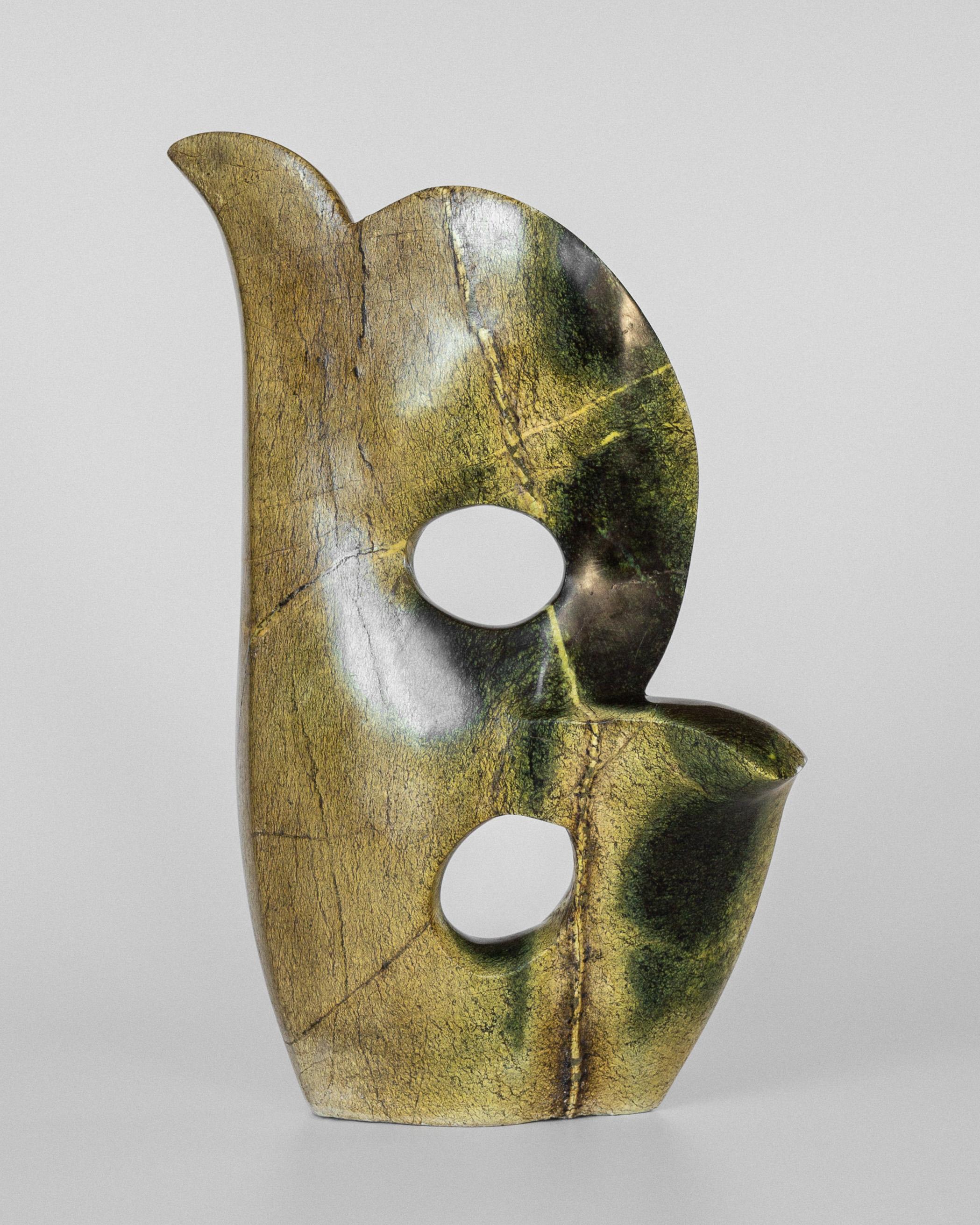 Abstract Serpentine / Leopard Stone Sculpture by Shona artist Peter Chidzonga For Sale 1