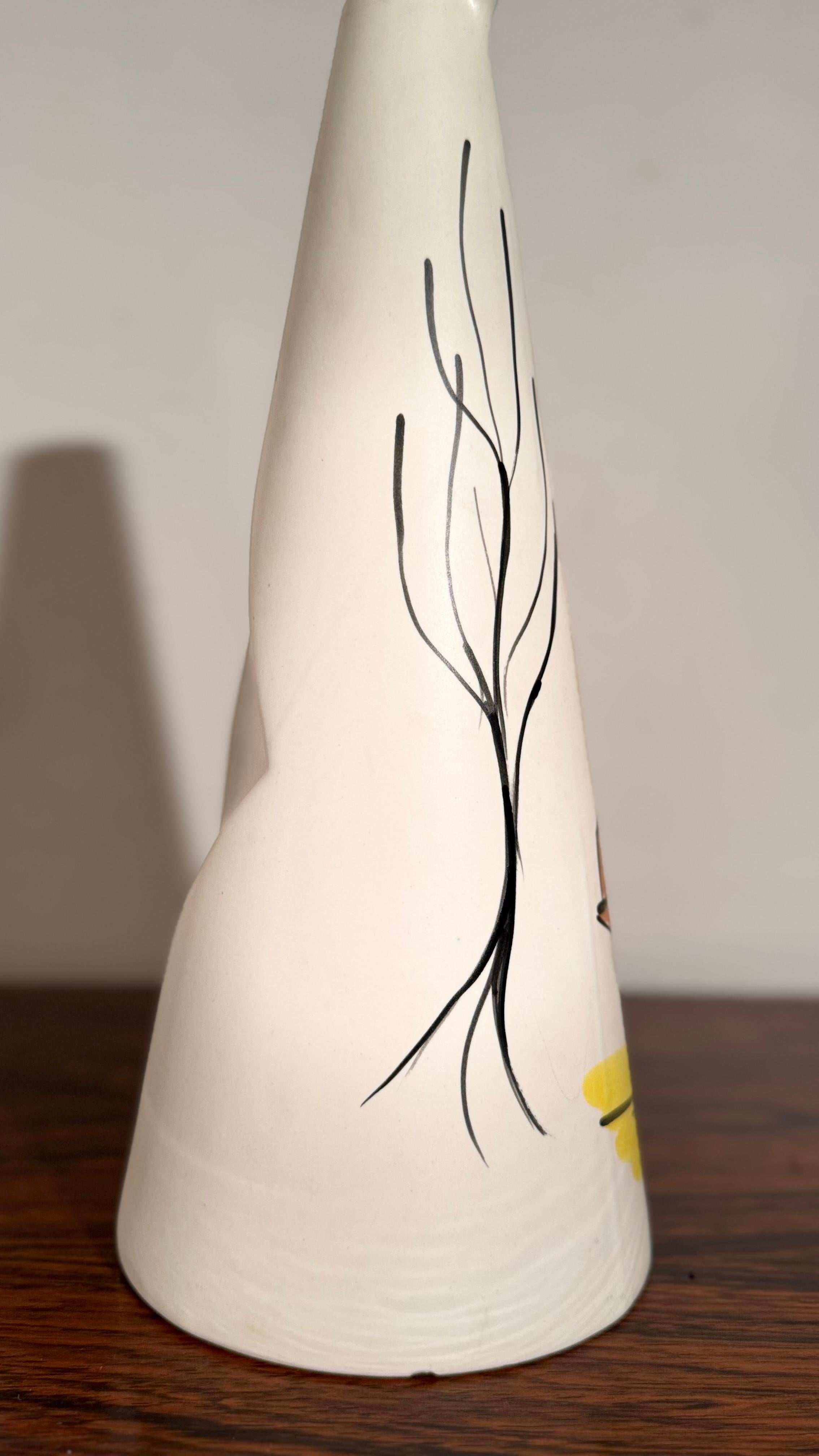 Vernissé Abstract set of Six Ceramic Drinking Cups and a Jug by Vallauris, 1960s en vente