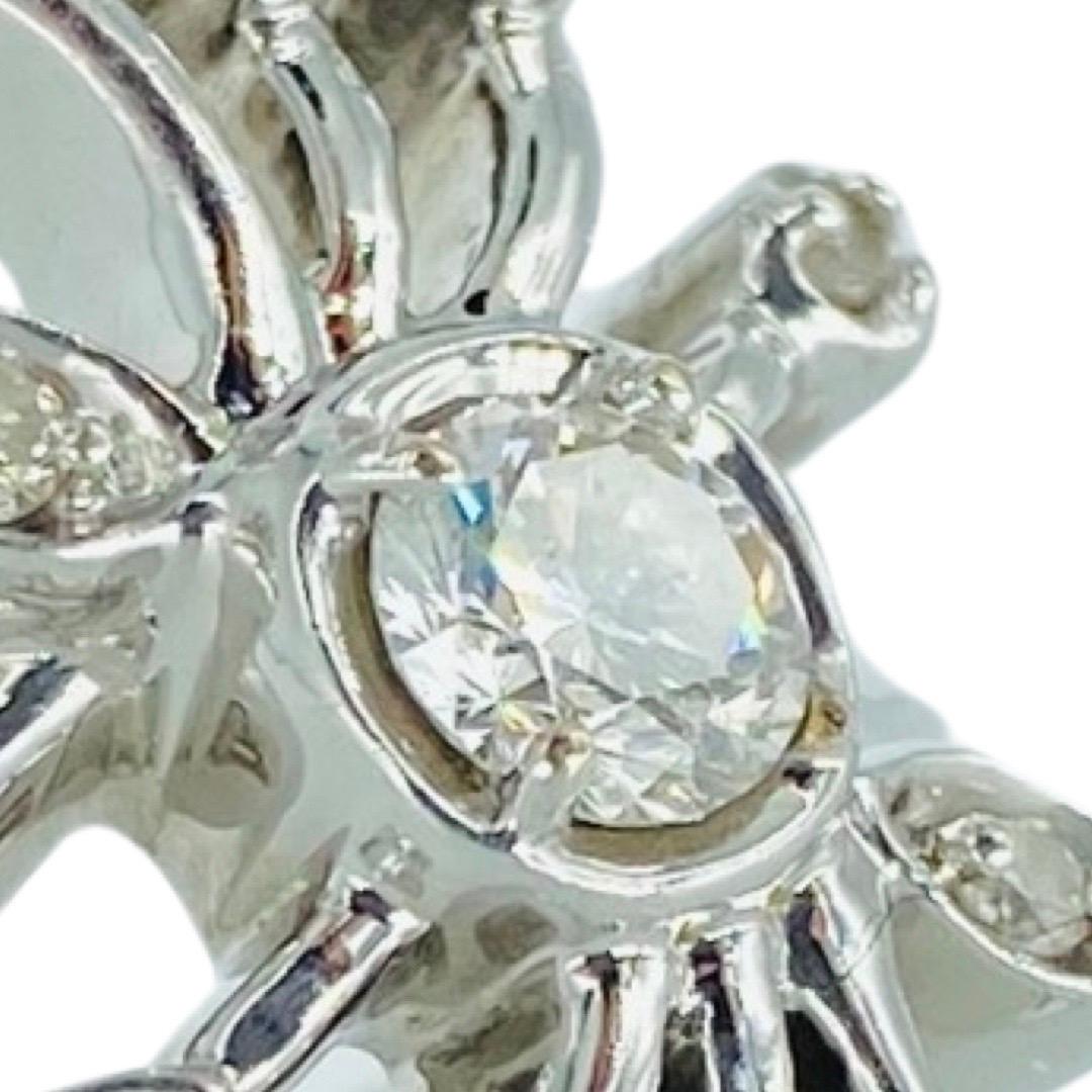 Abstract Shank Design 0.50 Carat Diamonds Cocktail Ring 14k White Gold For Sale 1