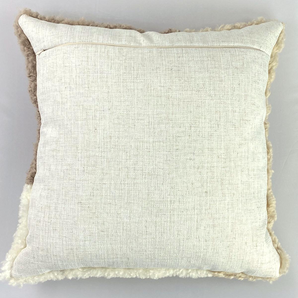Australian Boucle Pillow Abstract Shearling - Natural Pebbles For Sale