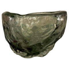 Vaso astratto corto in vetro di Murano Glass Sommerso Green