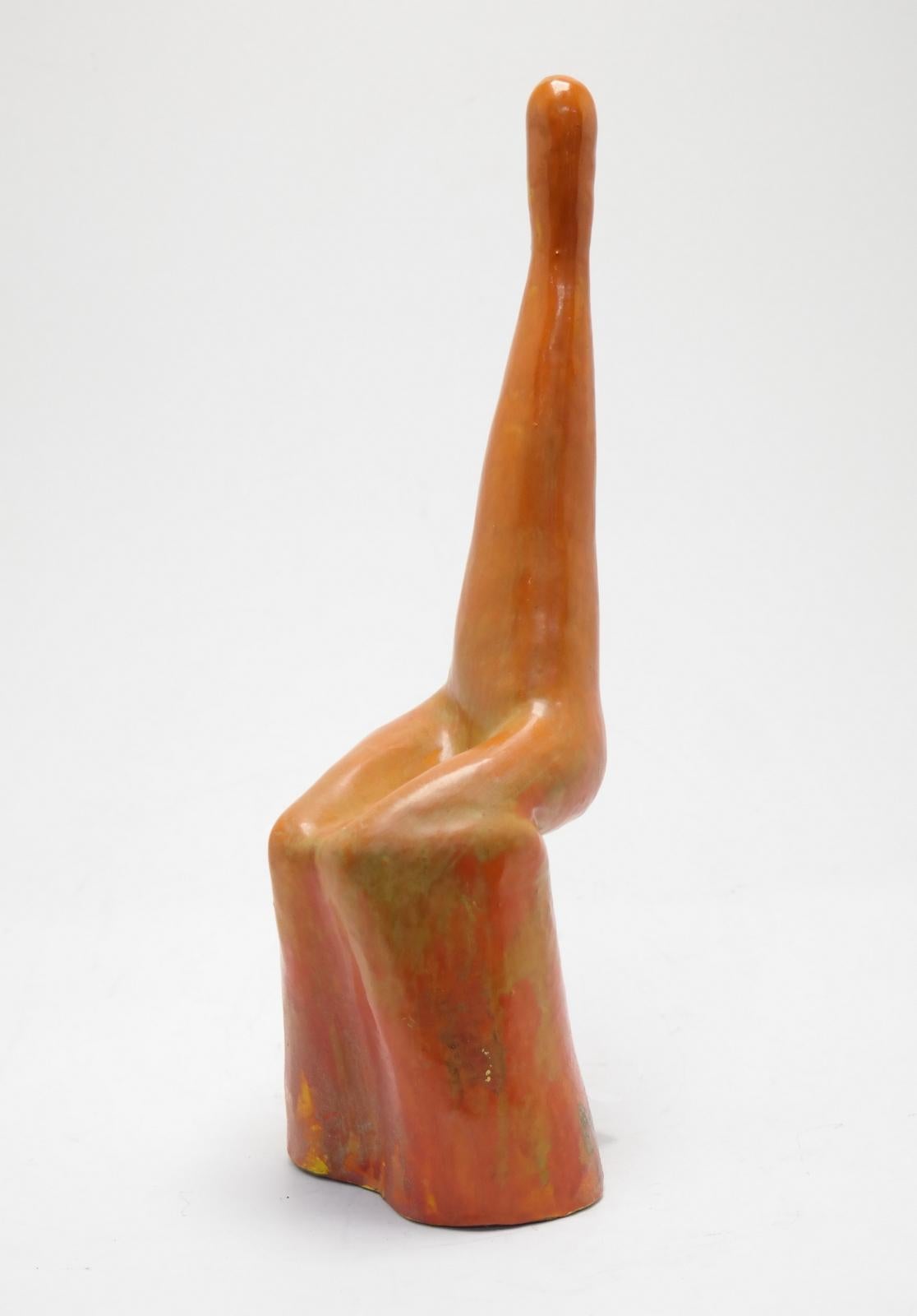 Abstract Sitting Nude Ceramic Sculpture, Unknown, 1960s In Good Condition In Budapest, HU