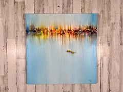 Pintura abstracta Skyline Harbor
