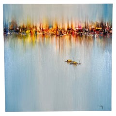 Abstract Skyline Harbor Painting 