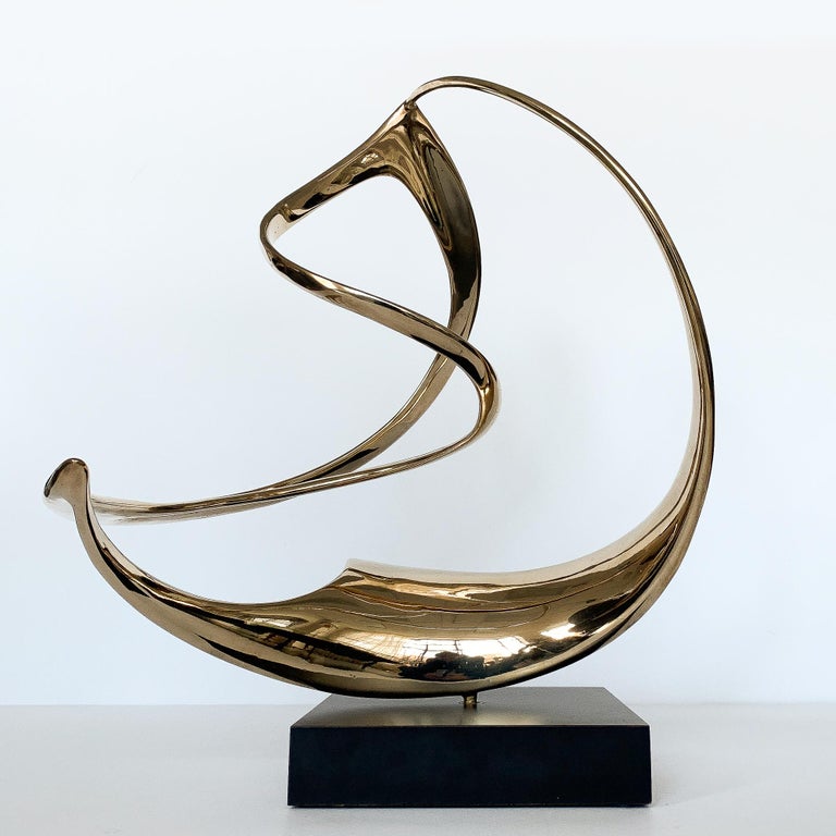 Abstract Solid Bronze Ribbon Sculpture by Pearson and Robbins at 1stDibs