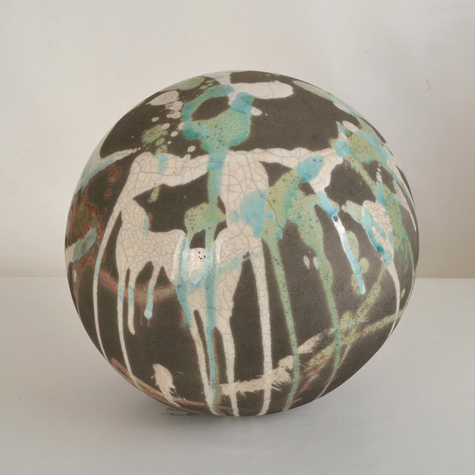 Dutch Abstract Spherical Ceramic Sculpture  For Sale