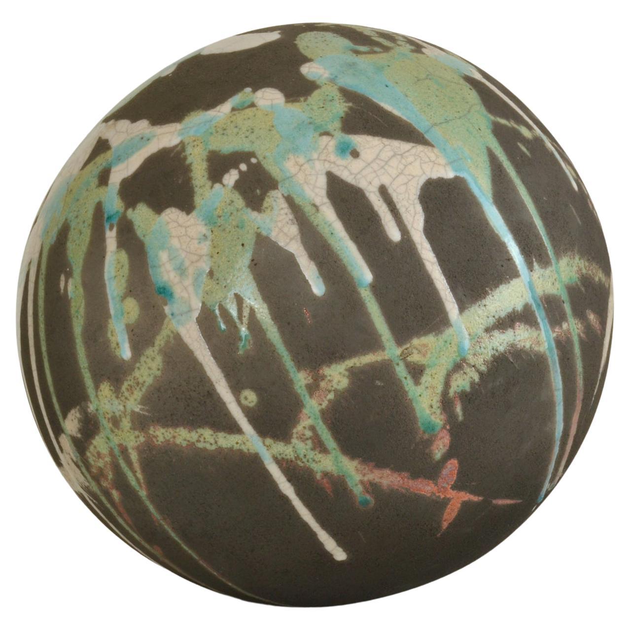 Abstract Spherical Ceramic Sculpture  For Sale