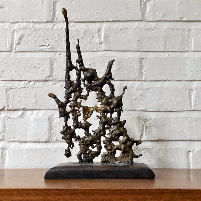 Metal Abstract Spill-Cast Sculpture For Sale