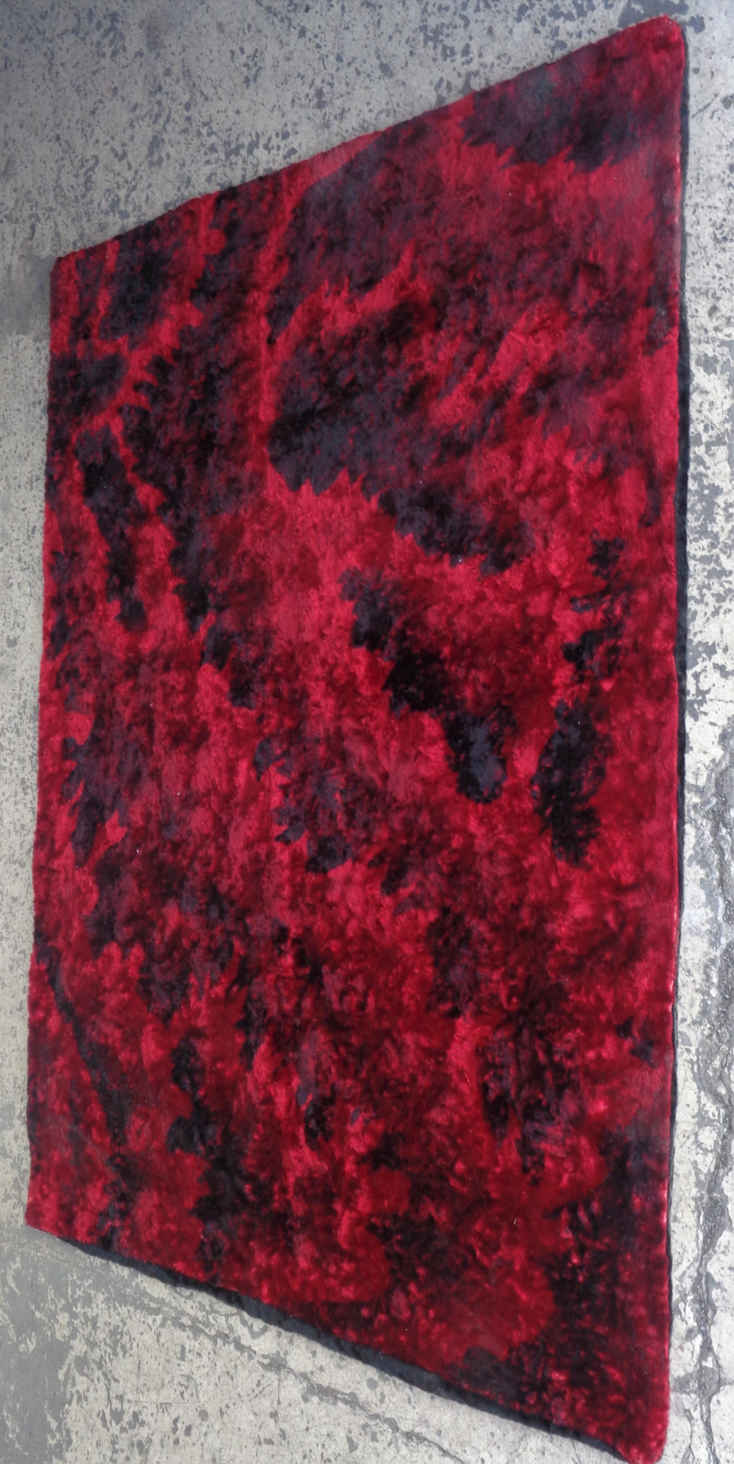 Abstract Splotch Mohair Chair Sofa Throw Blanket, 1930's In Good Condition For Sale In Rochester, NY