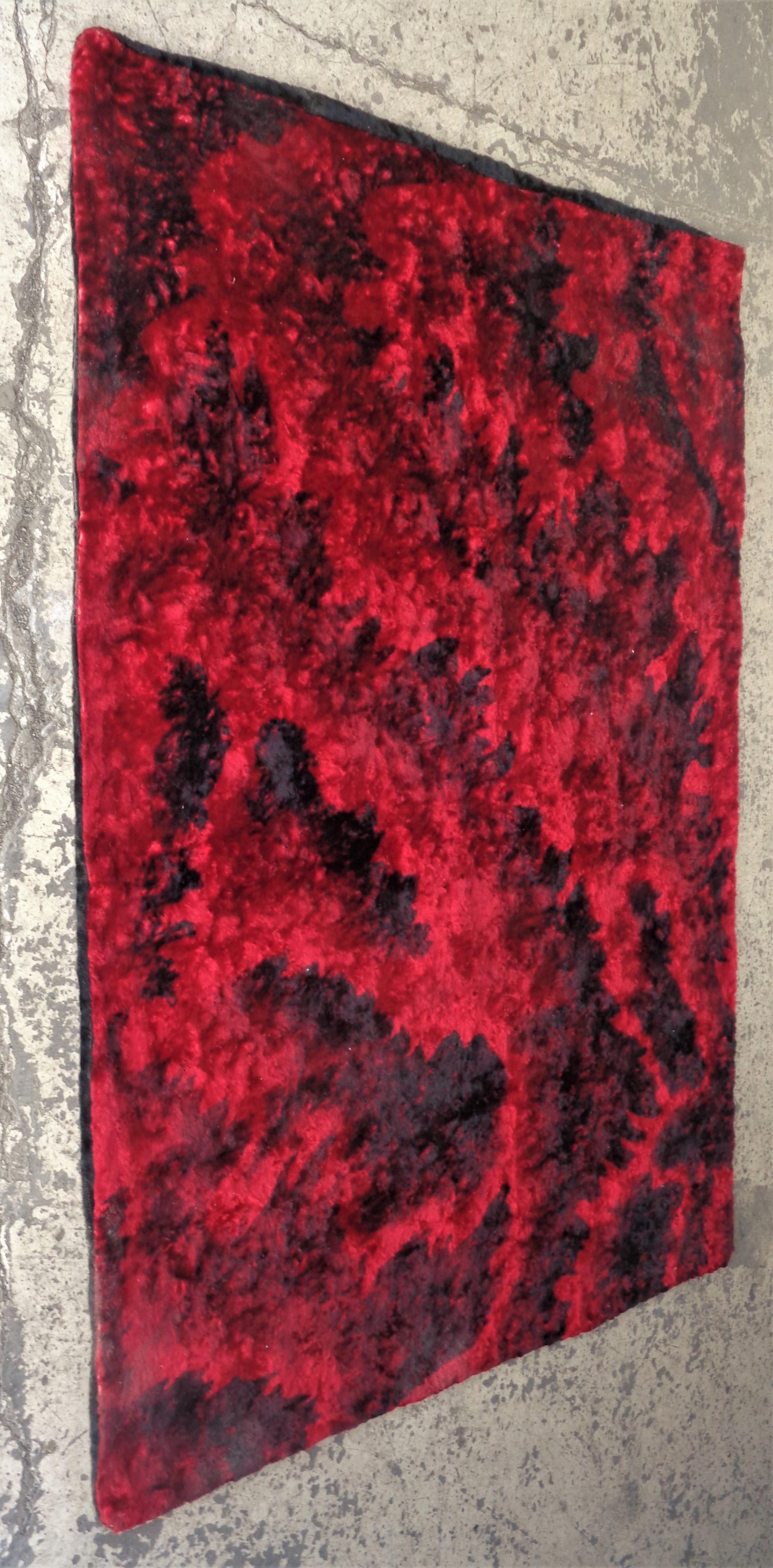 Wool Abstract Splotch Mohair Chair Sofa Throw Blanket, 1930's