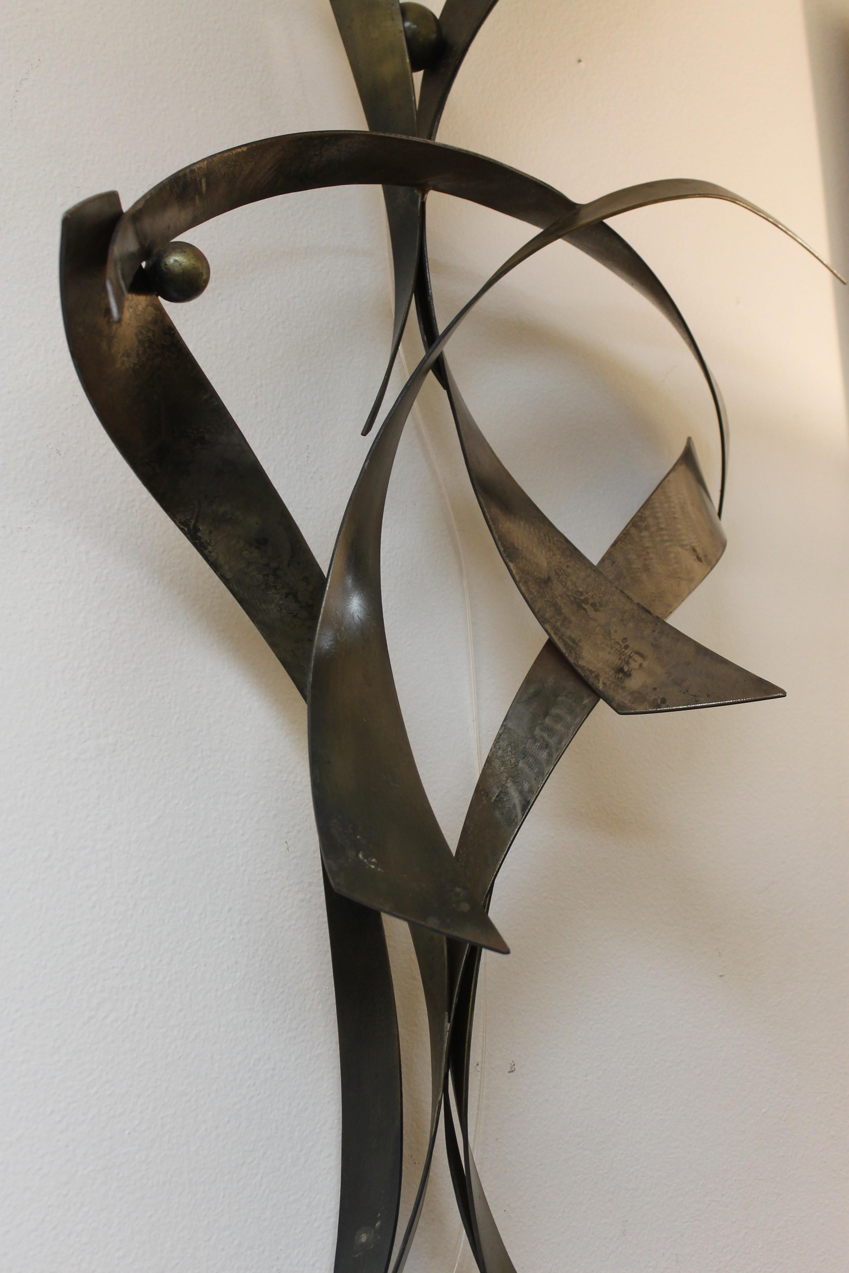 Abstract Steel Wall Sculpture In Good Condition In Palm Springs, CA