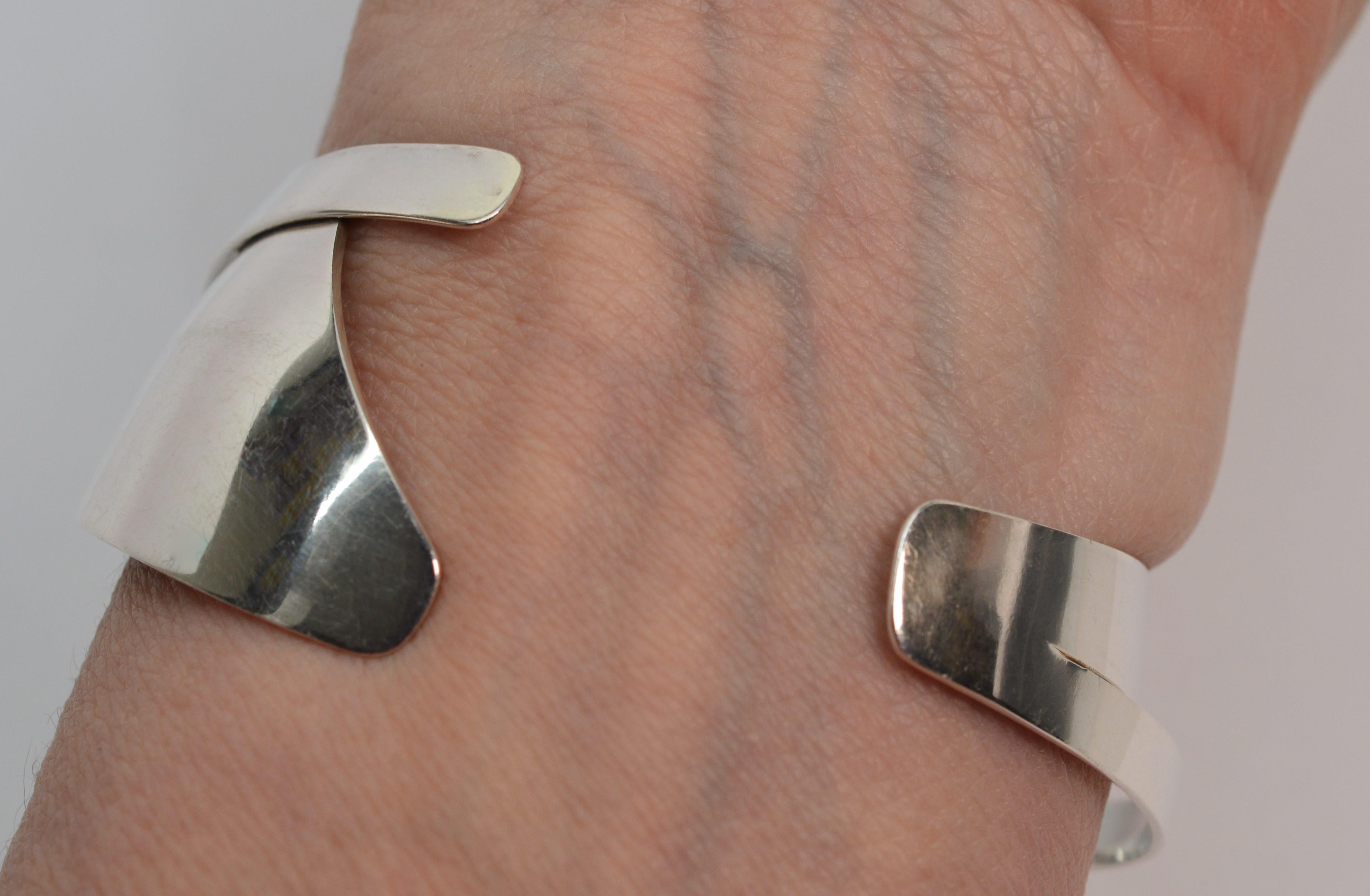 Abstract Sterling Silver Cuff Bracelet 7