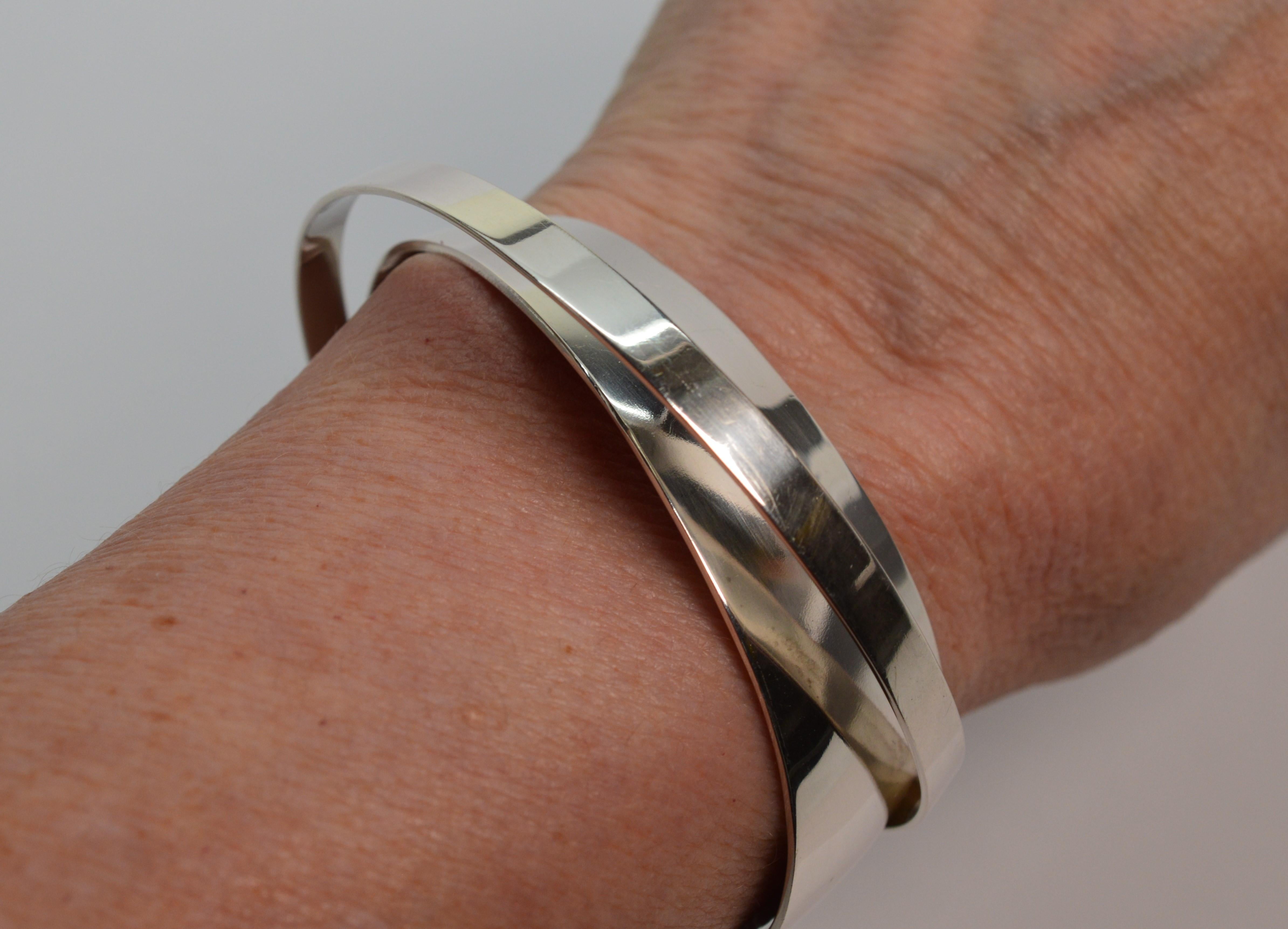 Abstract Sterling Silver Cuff Bracelet 8