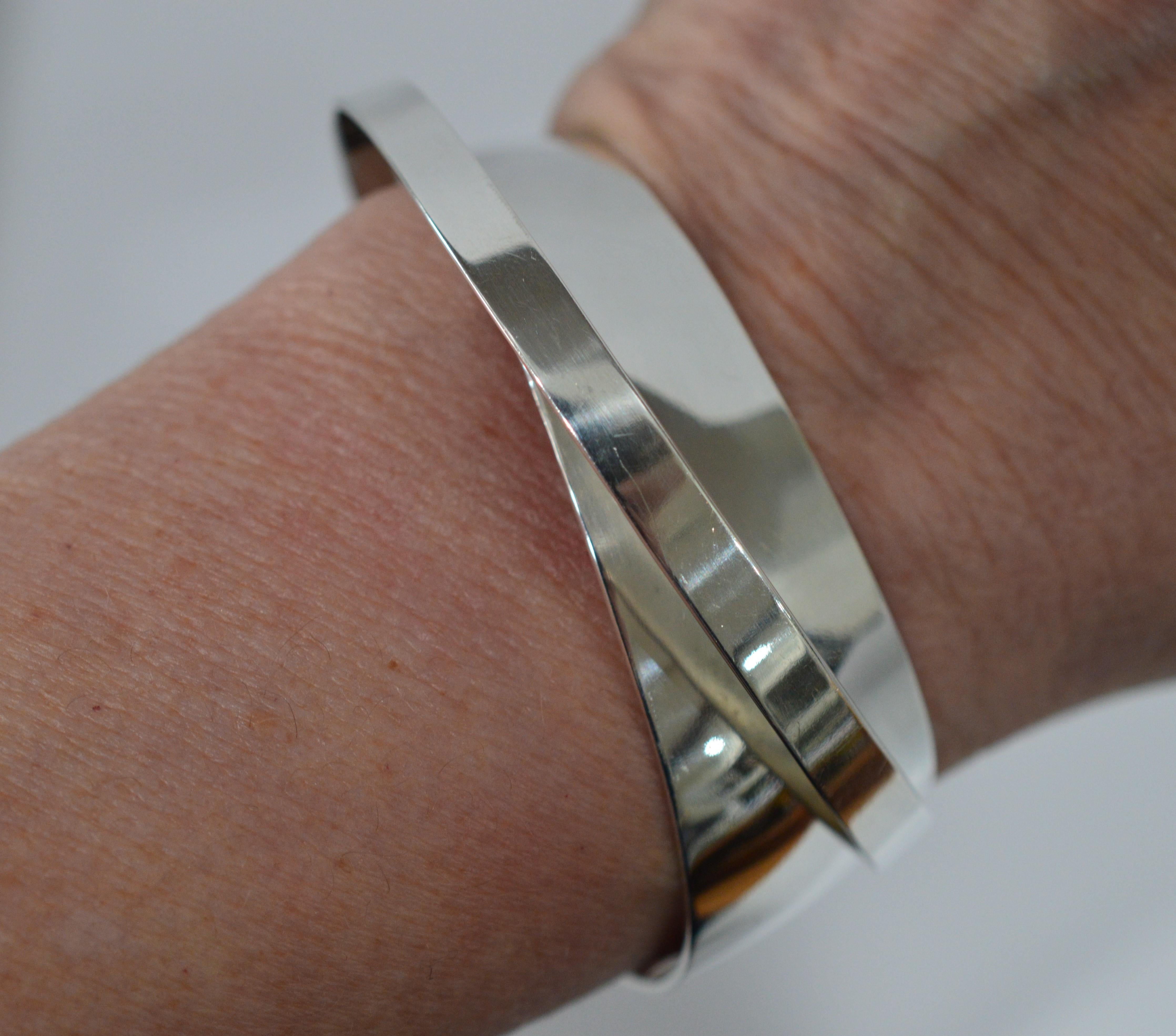 Abstract Sterling Silver Cuff Bracelet 10