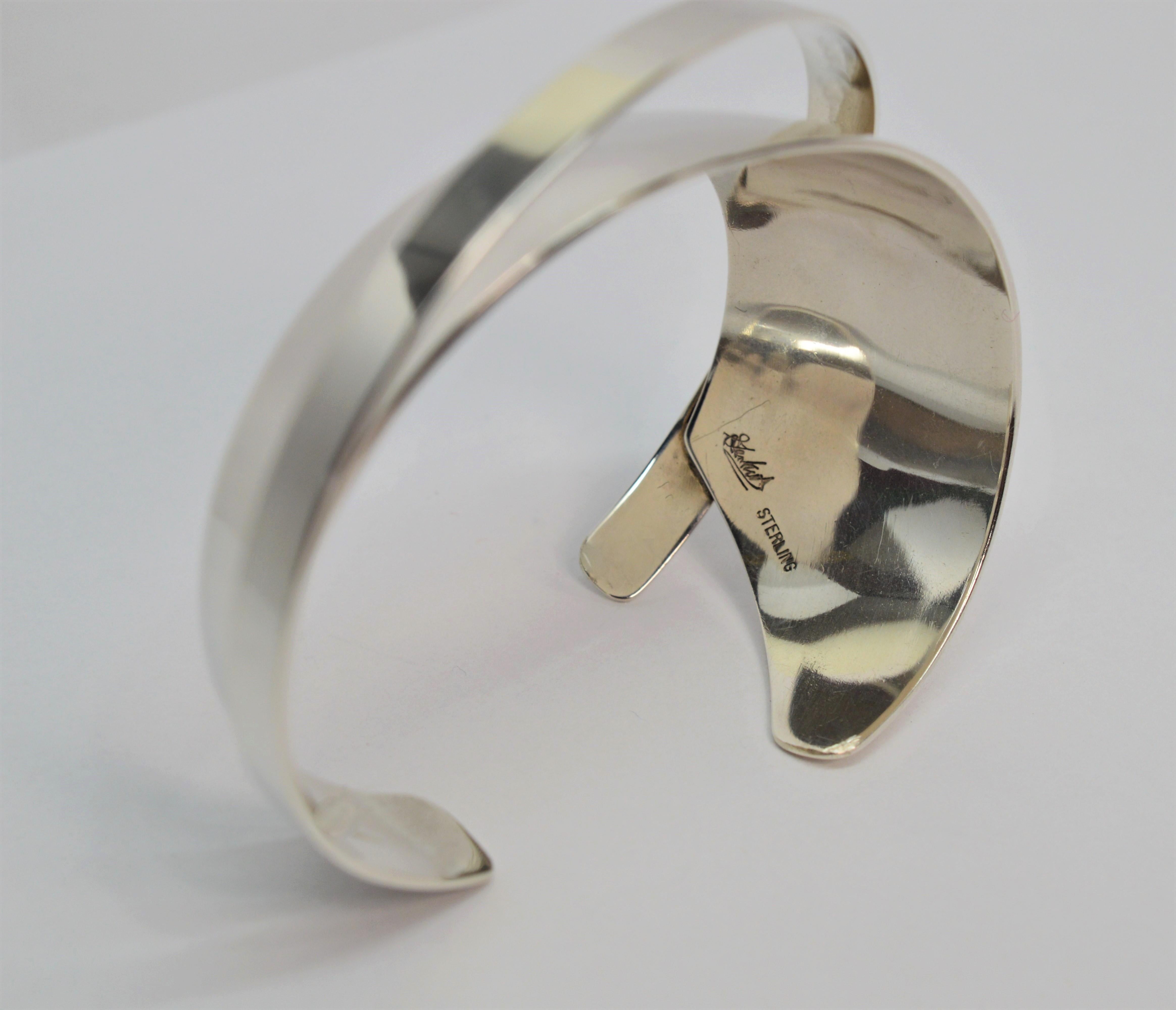 Women's Abstract Sterling Silver Cuff Bracelet