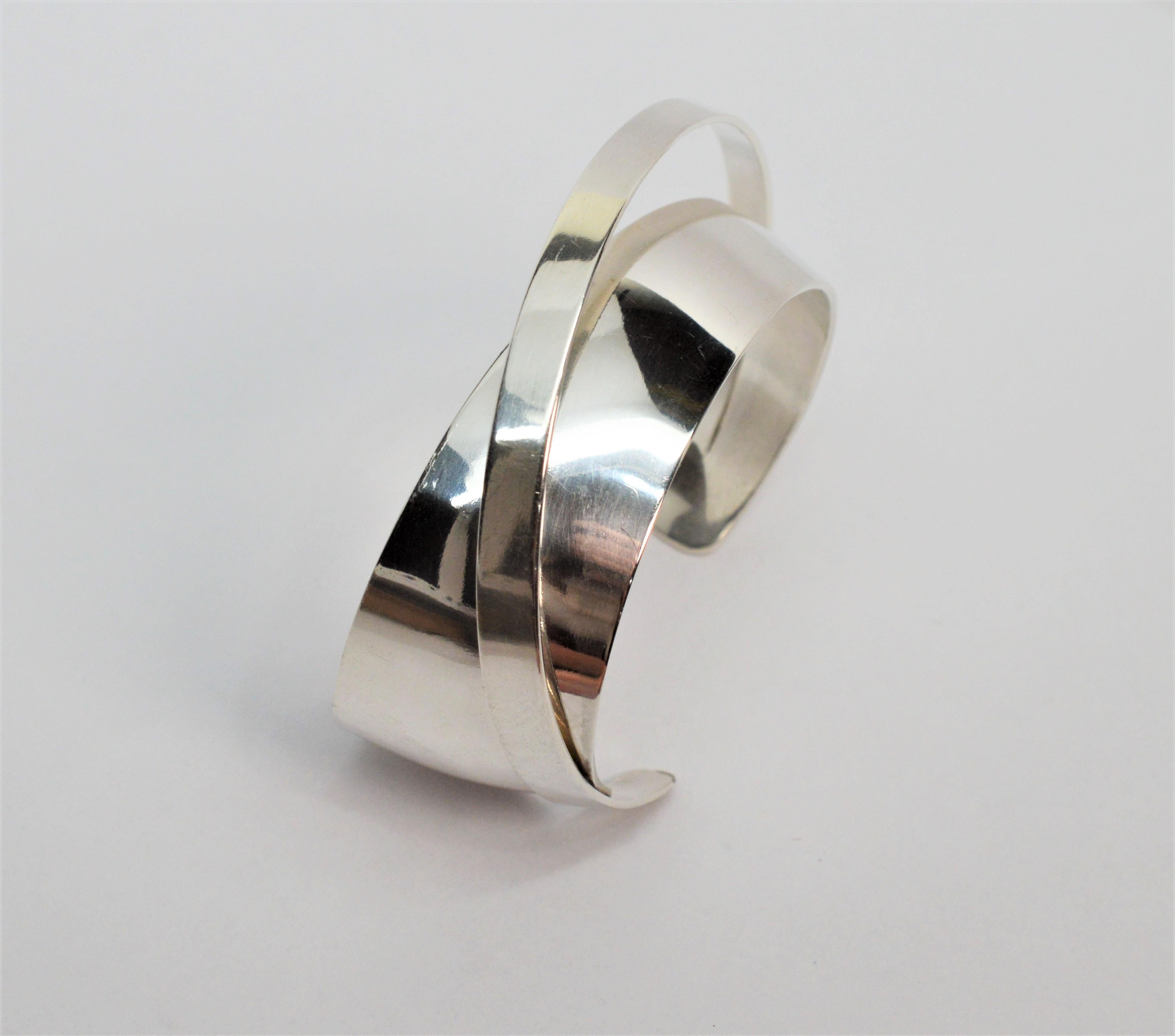 Abstract Sterling Silver Cuff Bracelet 1
