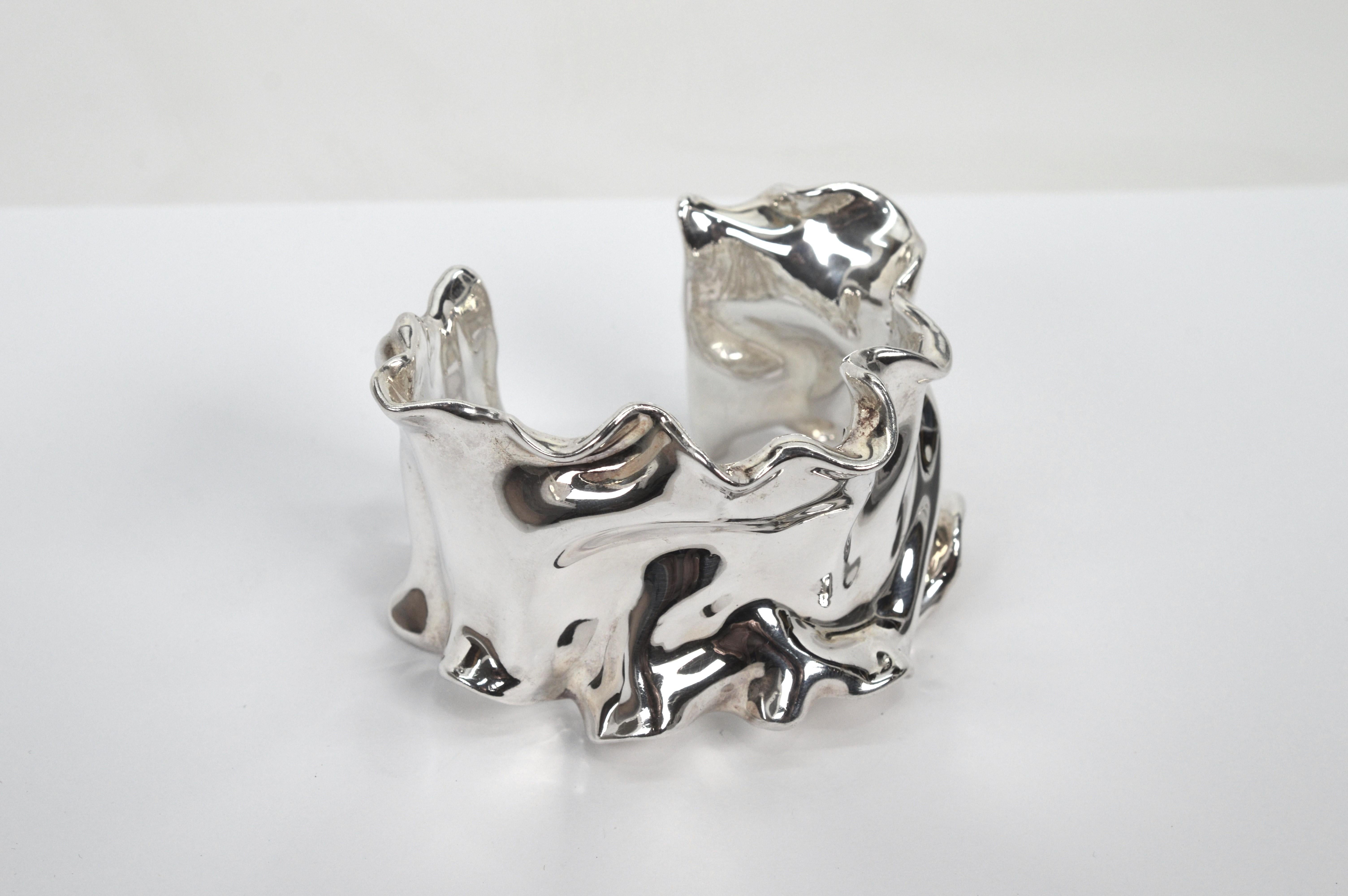 Abstract Sterling Silver Cuff Bracelet 1