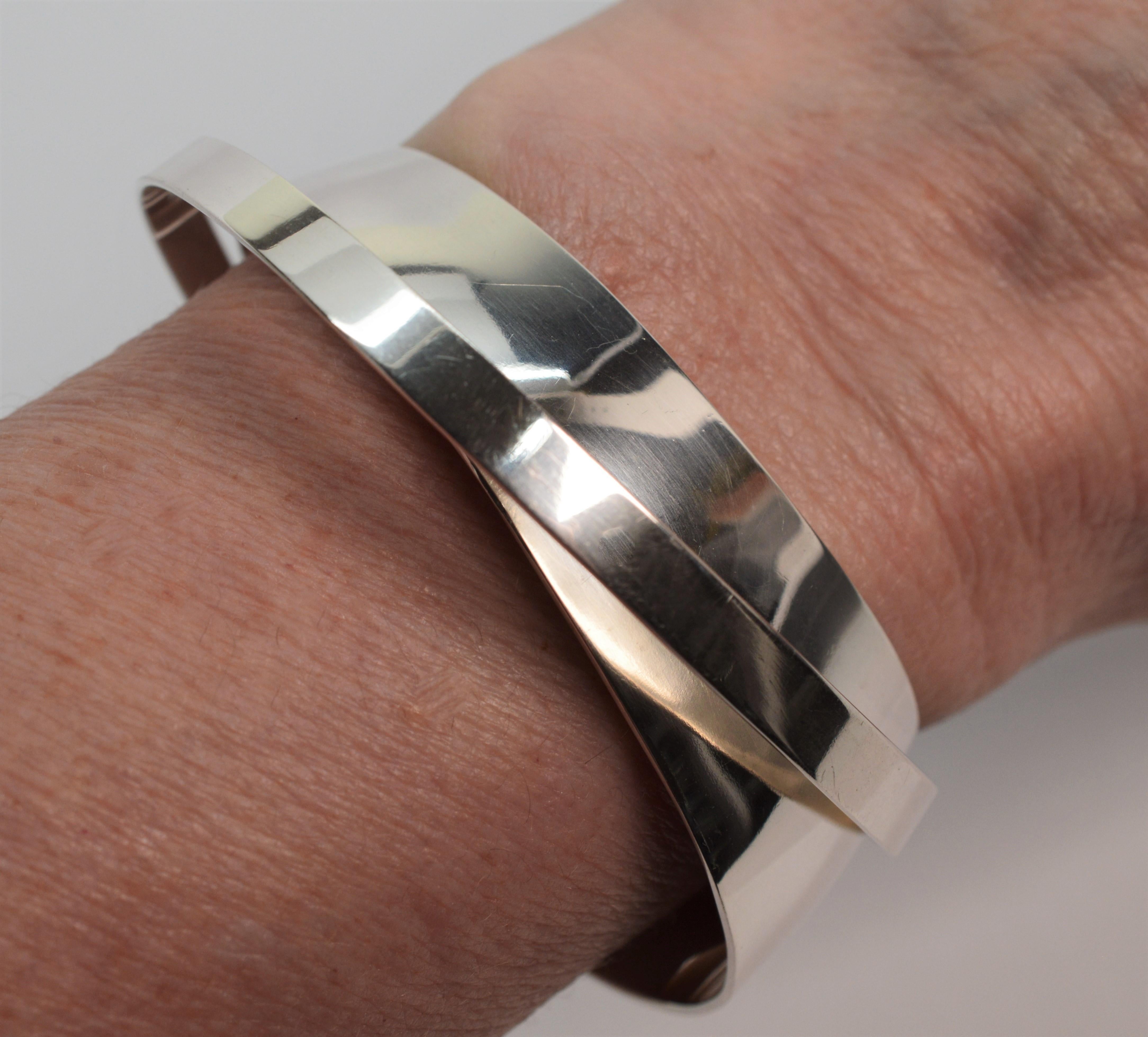 Abstract Sterling Silver Cuff Bracelet 2
