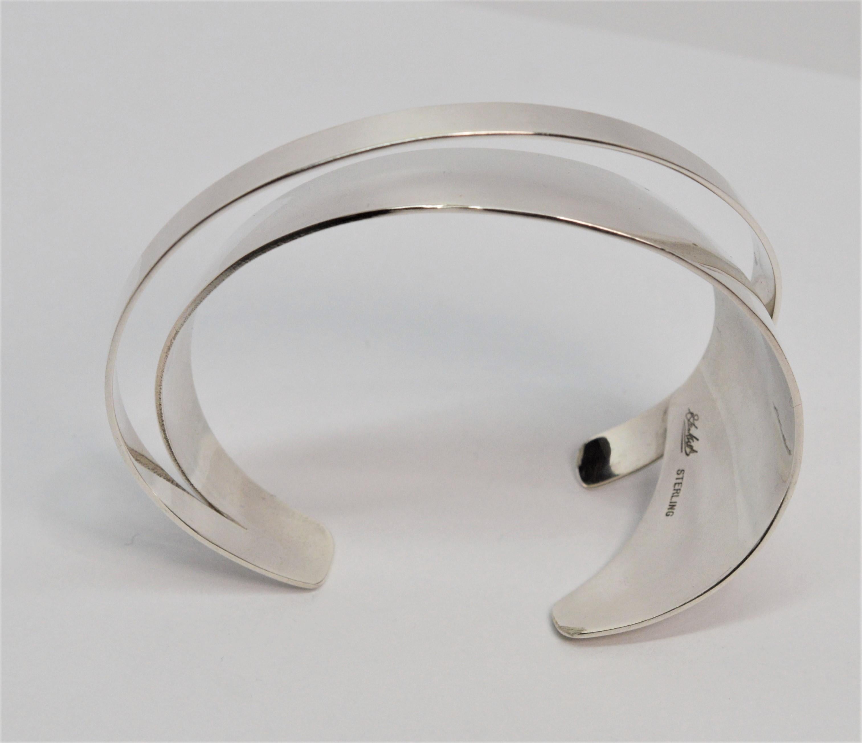 Abstract Sterling Silver Cuff Bracelet 3