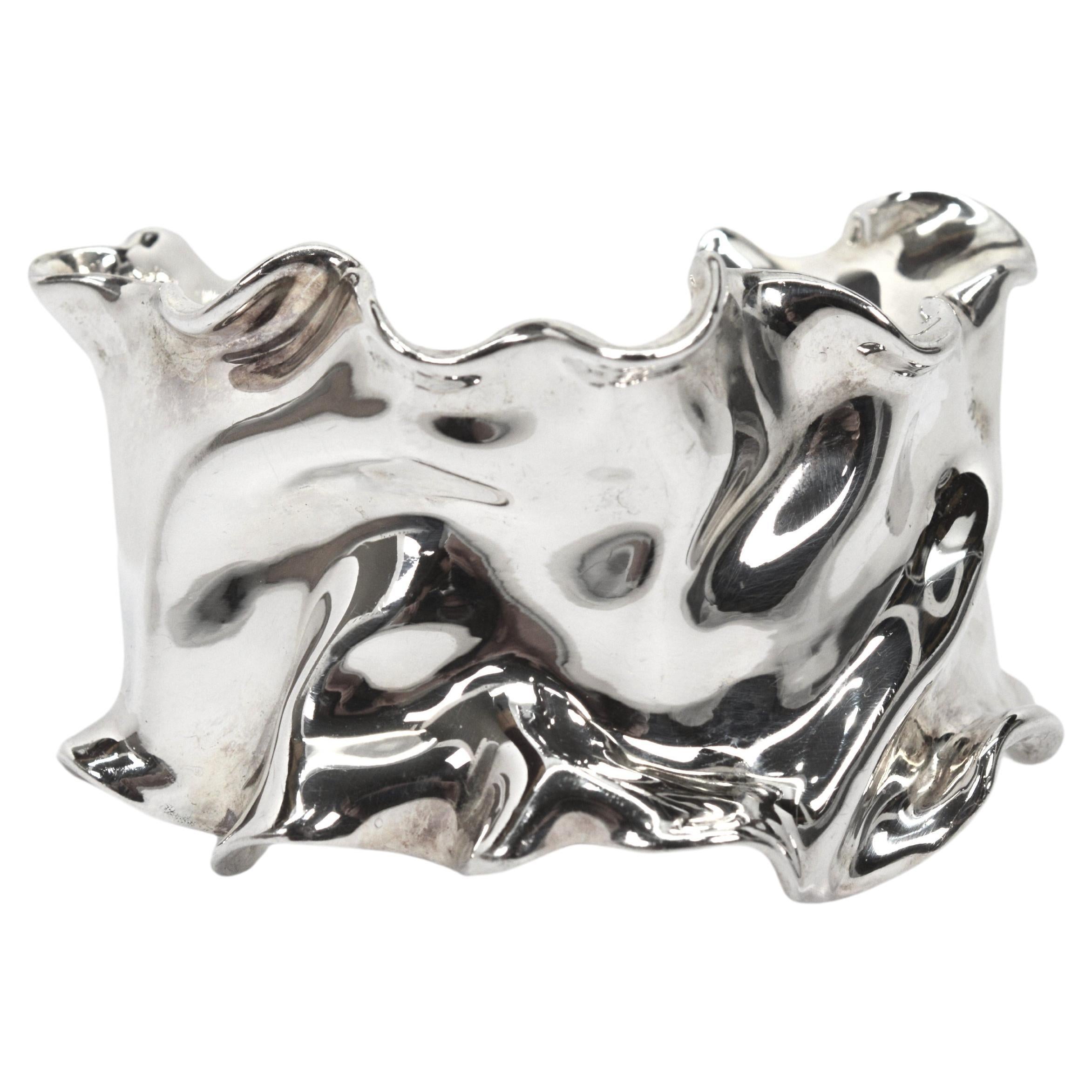Abstract Sterling Silver Cuff Bracelet