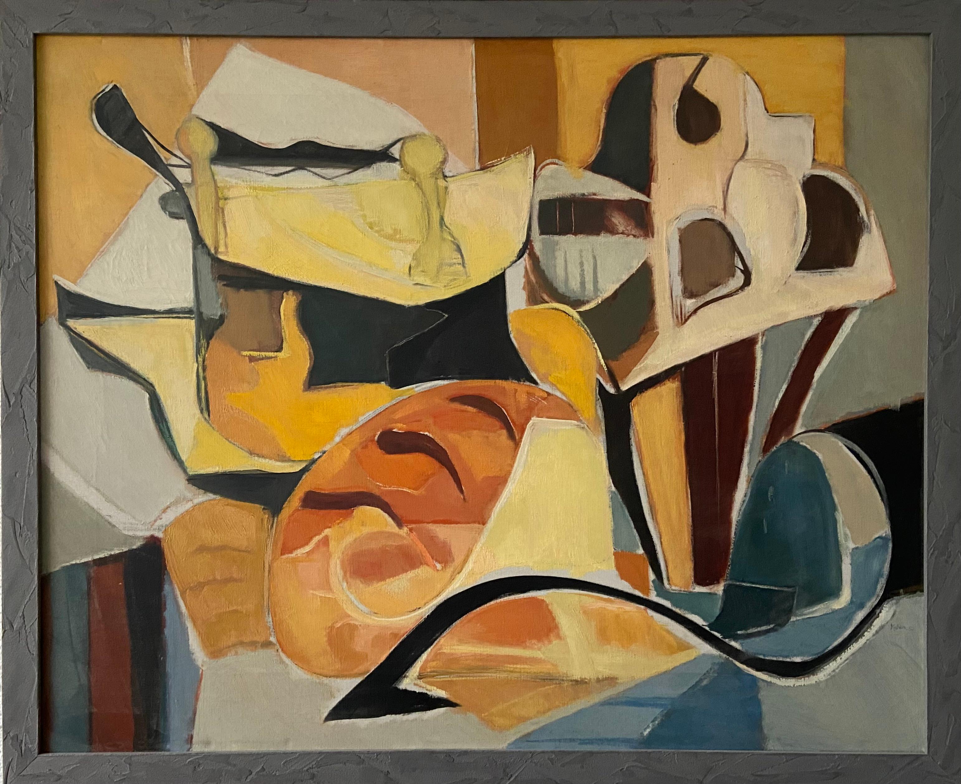 Abstract still life by Toon Kelder (Rotterdam 1894 - Den Haag 1973).
Signed and dated 1950.
