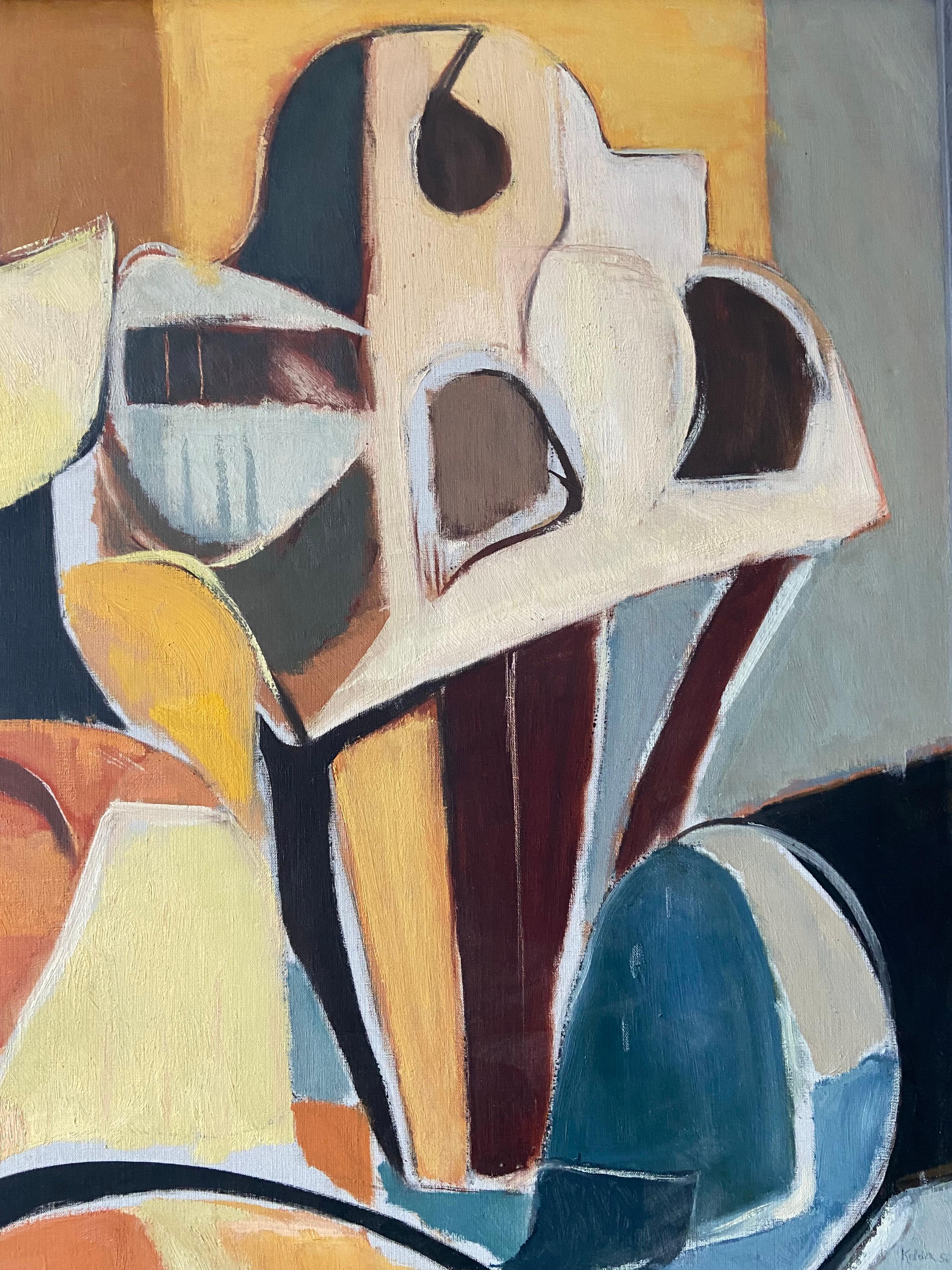 Canvas Abstract still life by Toon Kelder (1950) For Sale
