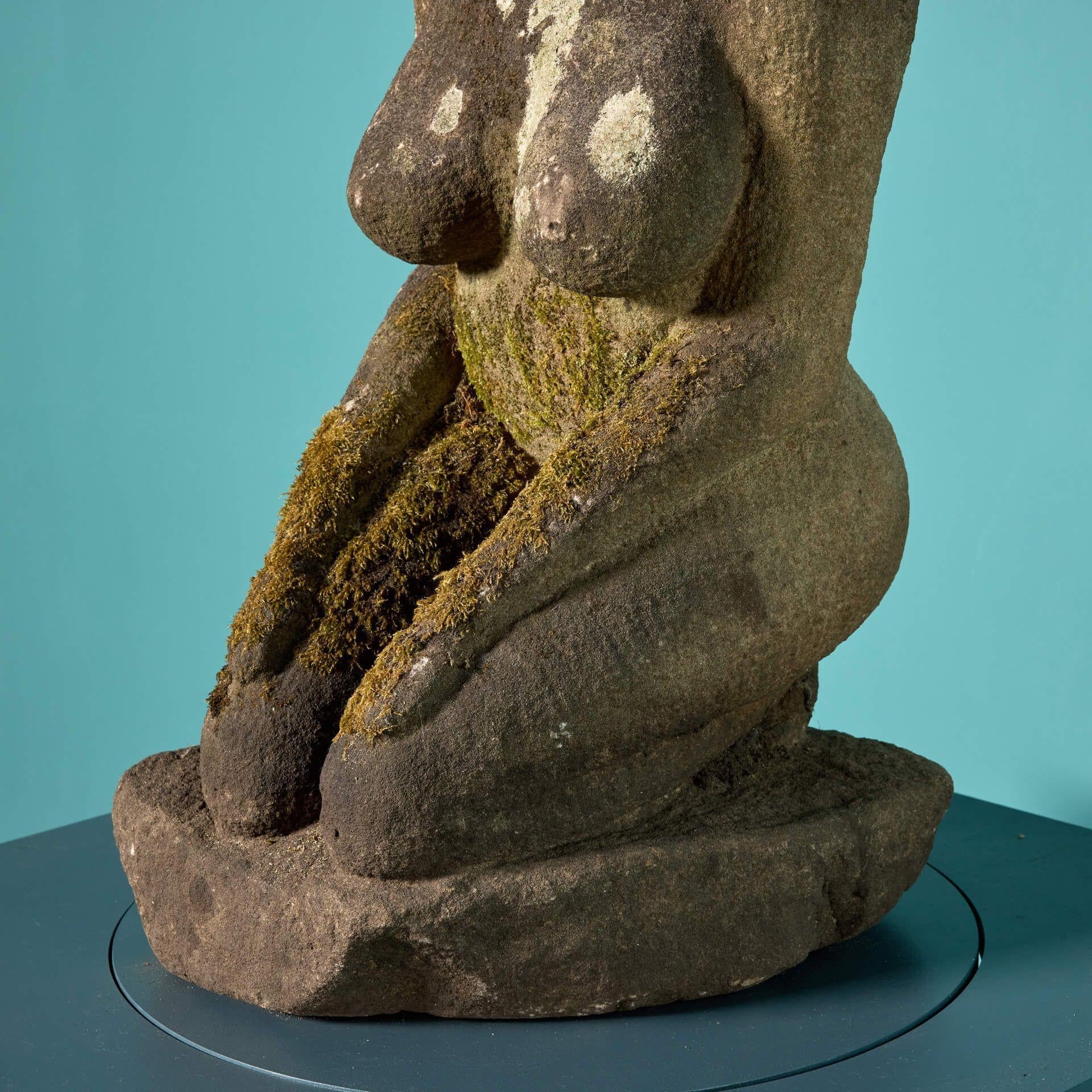 Sandstone Abstract Stone Sculpture of a Female Form For Sale