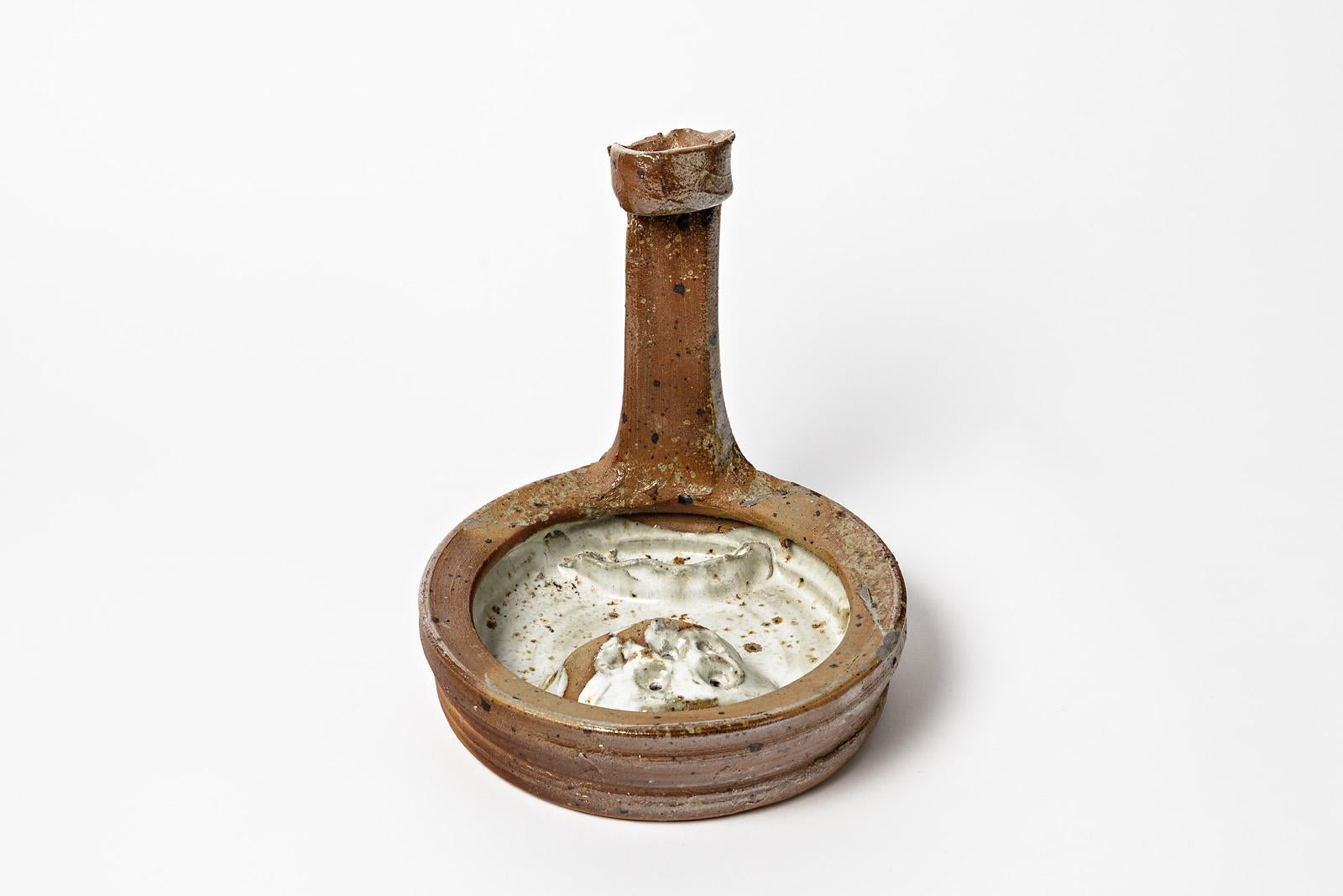 Mid-Century Modern Vase ou pot à fleurs en céramique abstraite de Jean Linard La Borne en vente