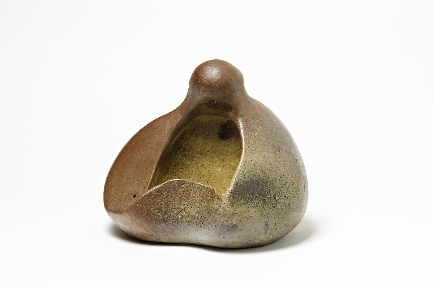 Una scultura astratta in gres, del 1970 circa, di La Borne Potters.
Firmato.
Pezzo unico.