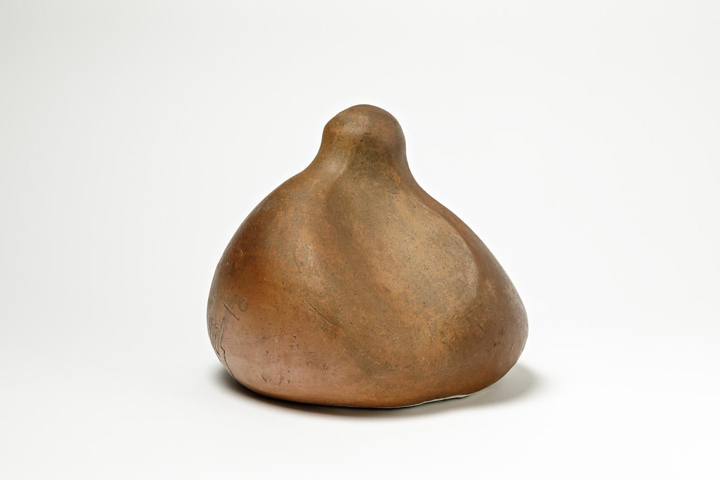 Français Sculpture abstraite en grès de La Borne Potters, vers 1970, signée en vente