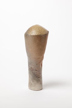Abstract stoneware woodfiring ceramic sculpture by ATOI La Borne circa 2010