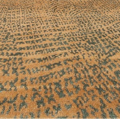Abstract Strié Rug in Tan and Olive "Moss Current" by Doris Leslie Blau