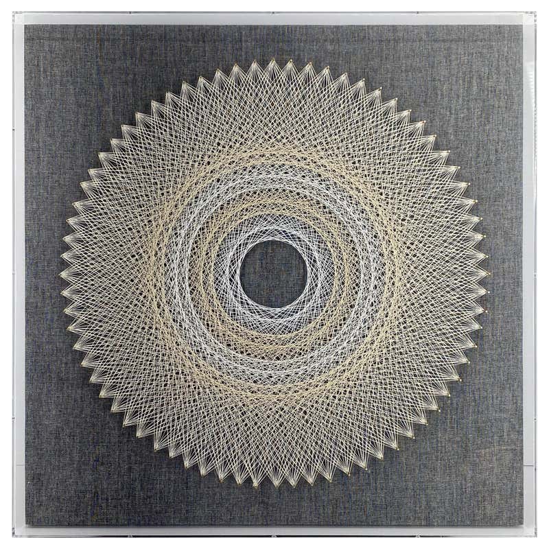 Abstract String Wall Art In Square Lucite Shadow Box at 1stDibs