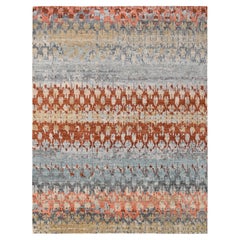 Abstract striped pattern Colorful Wool Rug 9'1''x11'11''