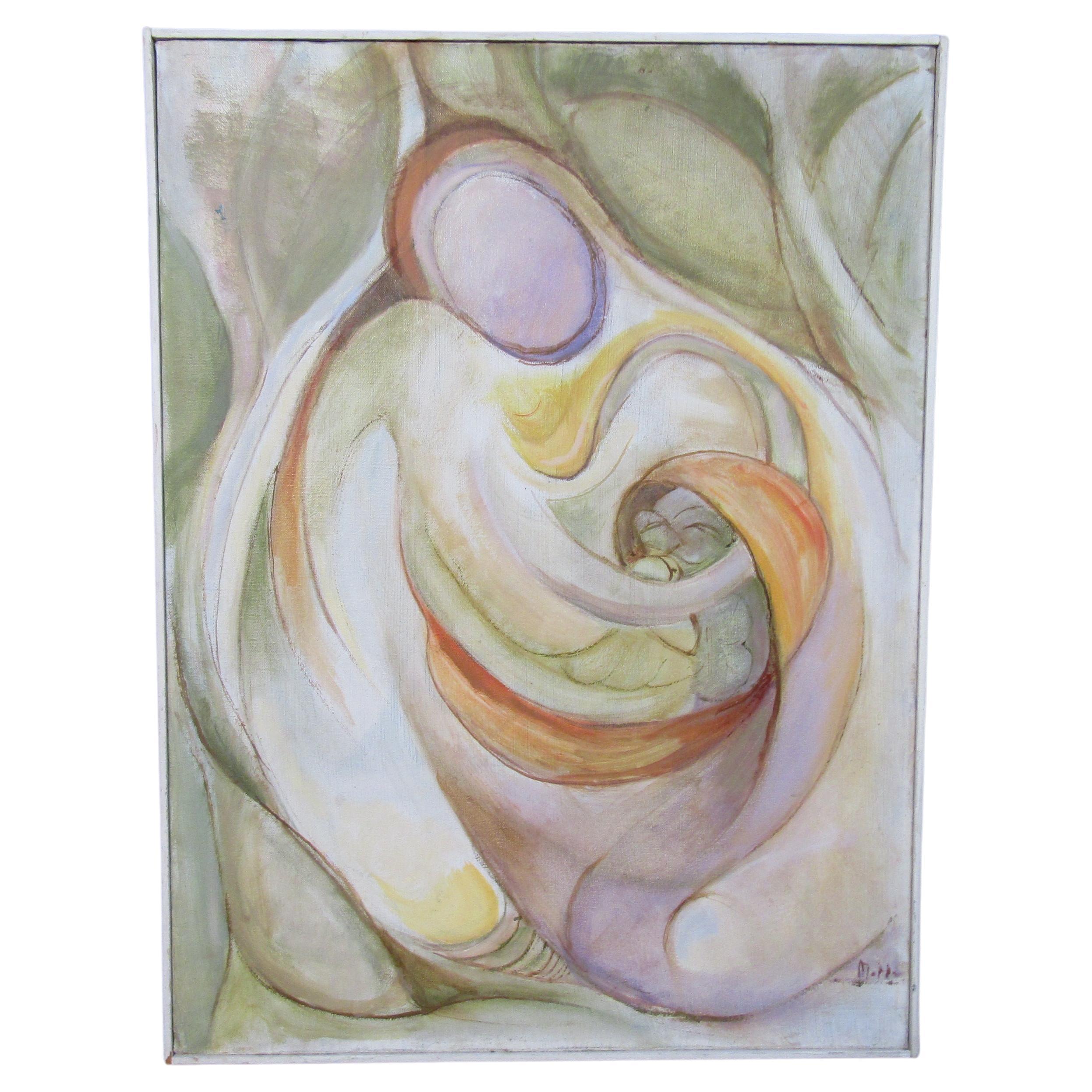 Abstract Swirling Figure Painting For Sale
