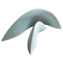 Abstract Table Sculpture - Ceramic Celadon Sculpture Pair by Soo Joo