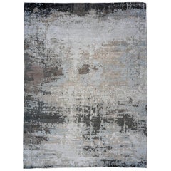 Abstrakter Teppich in Taupe:: Grau und Holzkohle