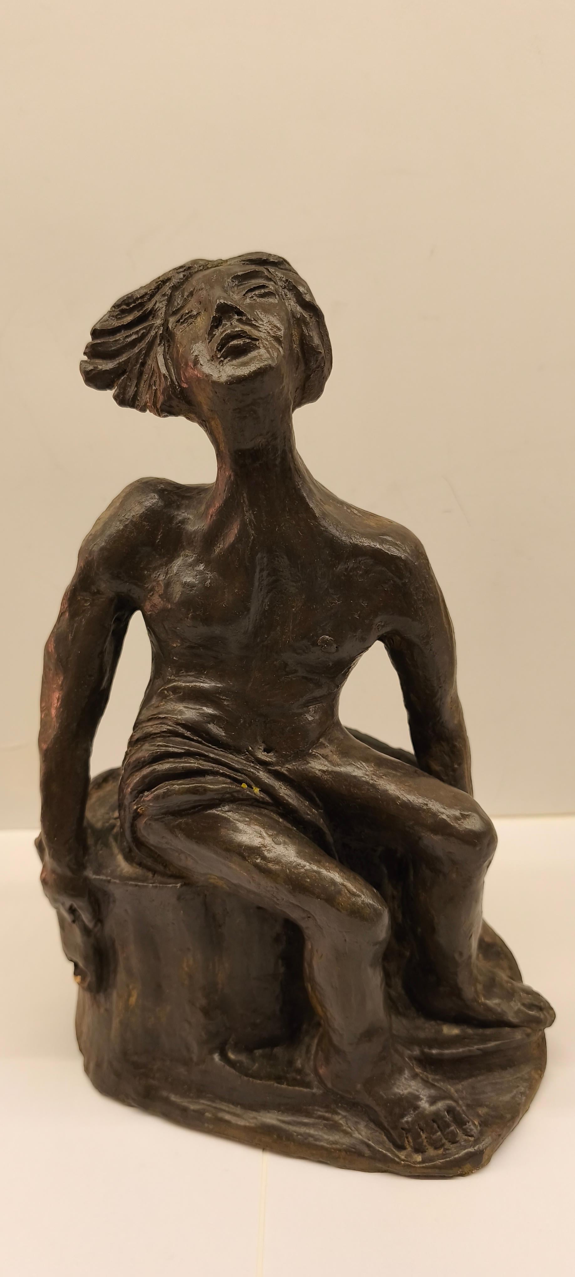 Terracotta Scultura astratta in terracotta di Vassil Ivanof - firmata - anni '60 in vendita