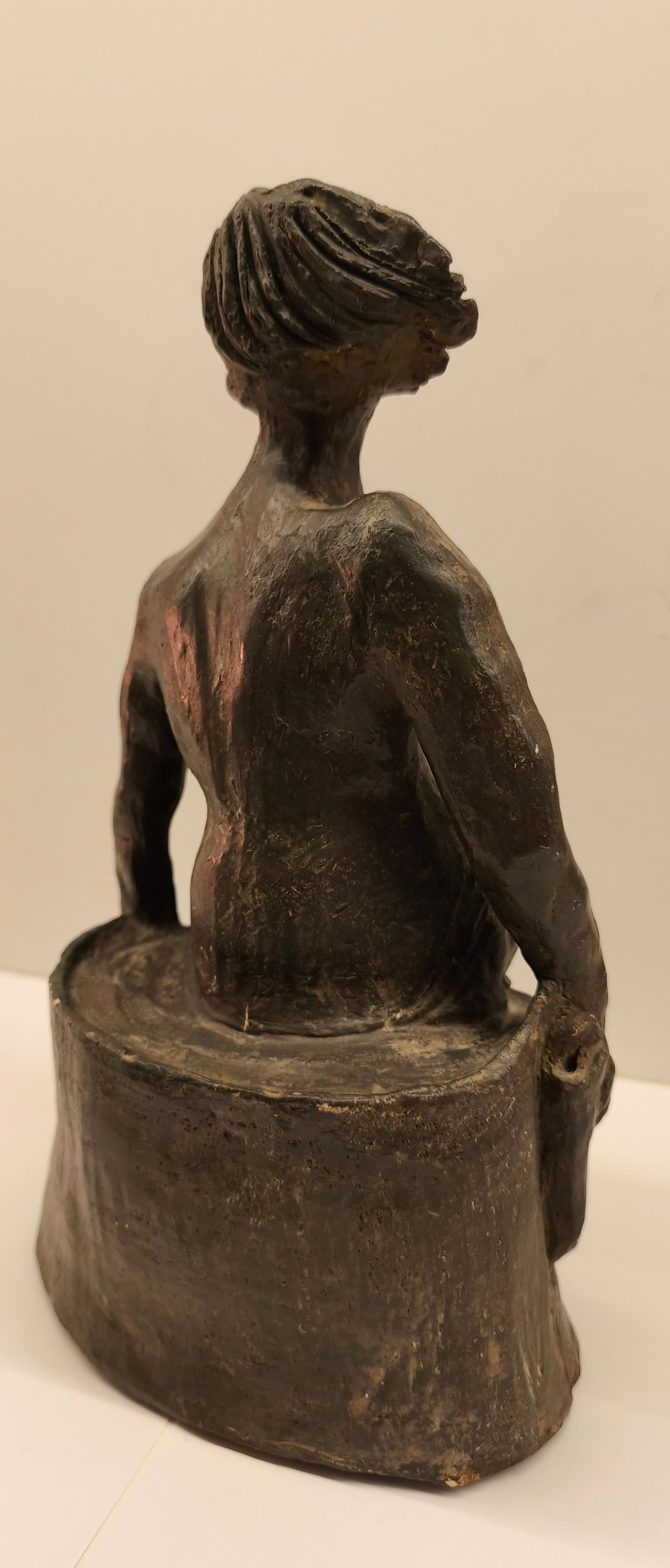 Scultura astratta in terracotta di Vassil Ivanof - firmata - anni '60 in vendita 1