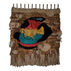 Abstract Textured Catalan Wall Tapestry ‘Homage to Miró’