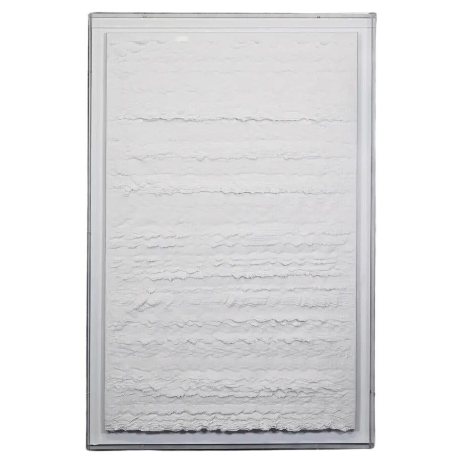 Abstraktes, strukturiertes Papierkunstwerk "Illusion" in zeitgenössischem Stil und neutralem Ton