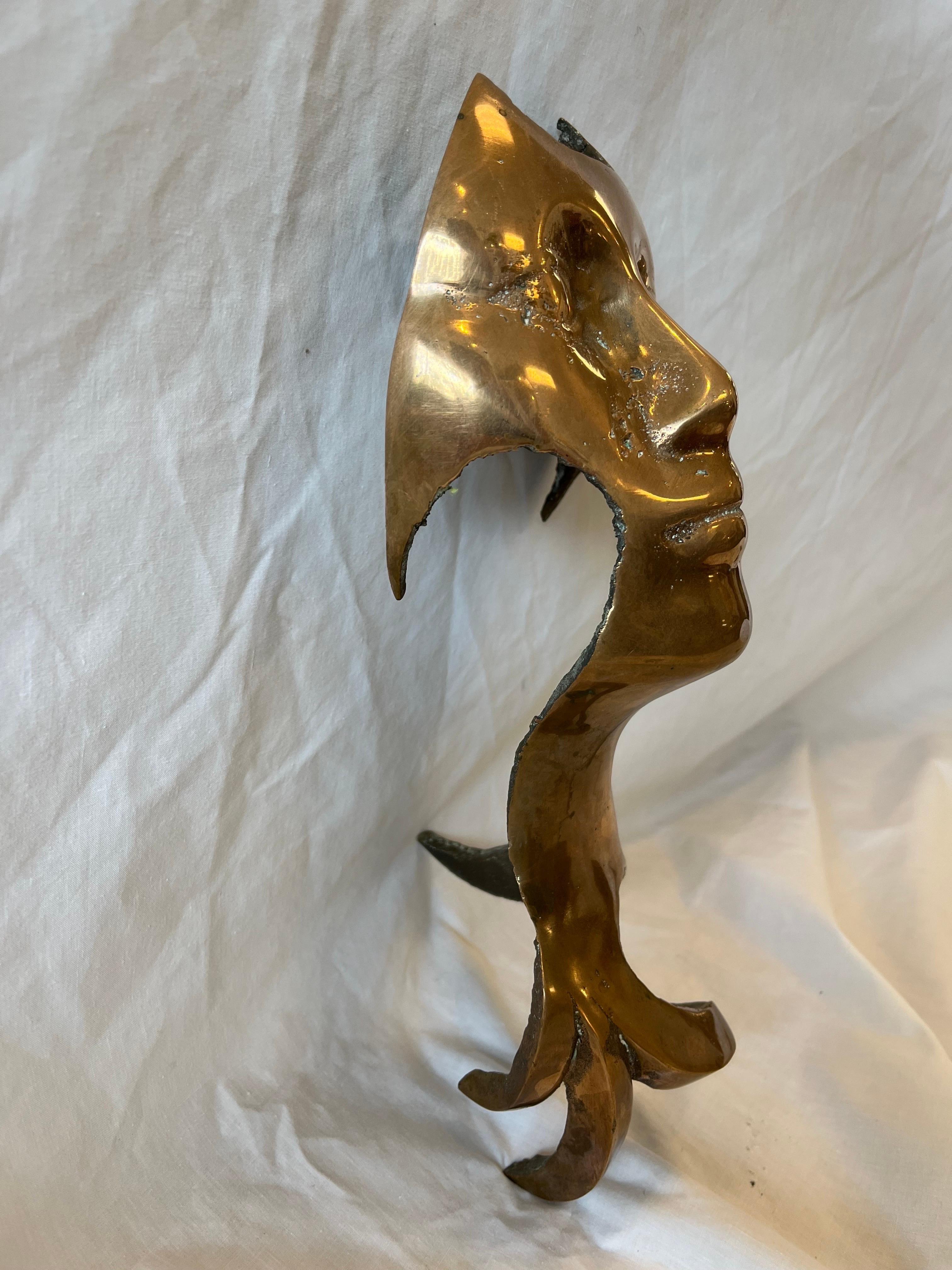 American Abstract Three Quarter Life Size 1980s Figural Bronze Sculpture by J M Labret