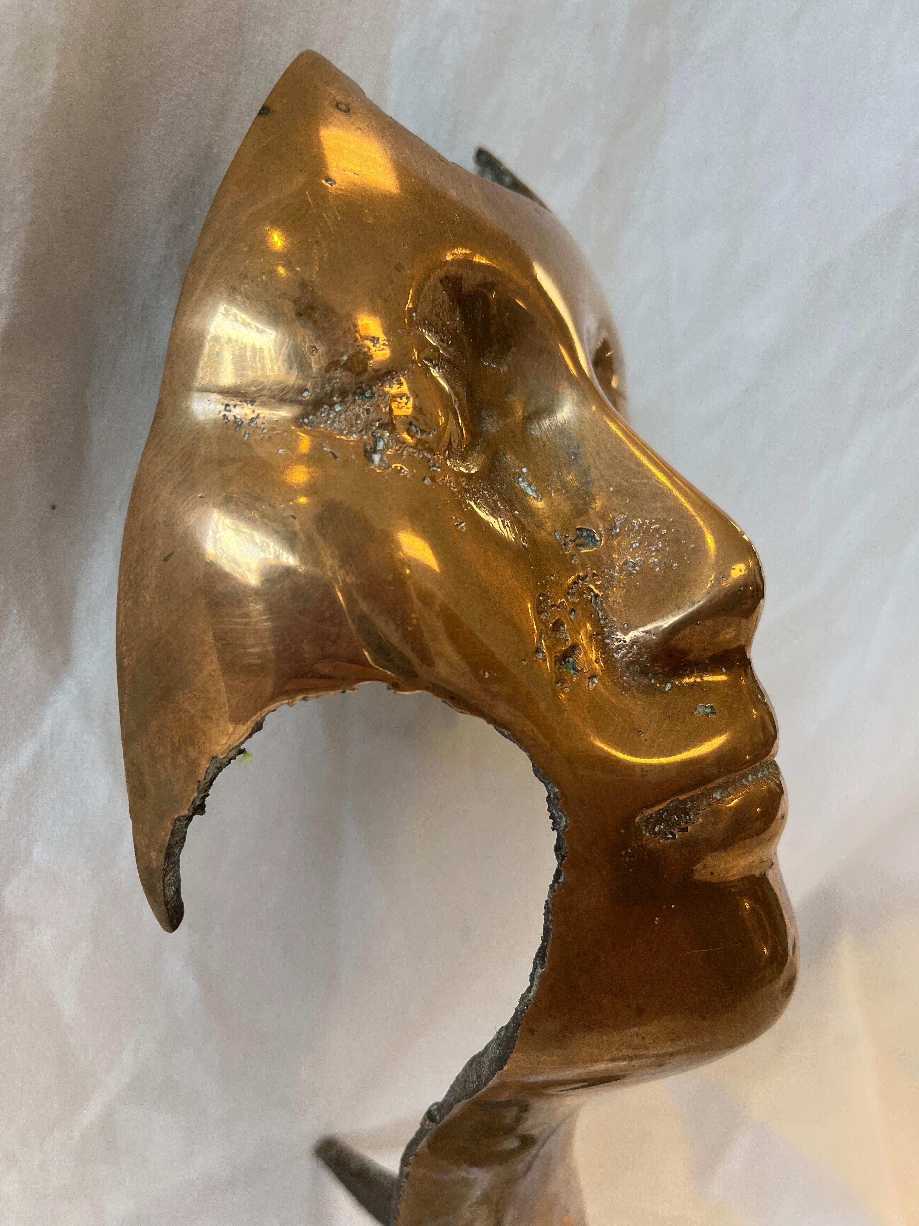 Abstract Three Quarter Life Size 1980s Figural Bronze Sculpture by J M Labret In Good Condition In Atlanta, GA