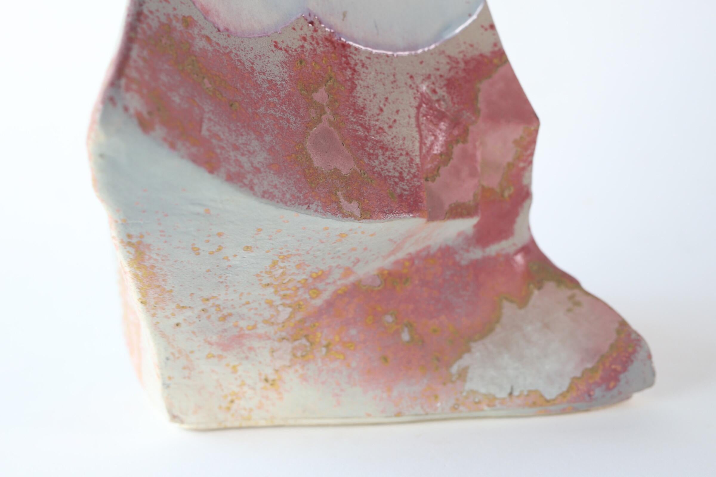 Abstract Tony Evans Raku Pottery Vase 1