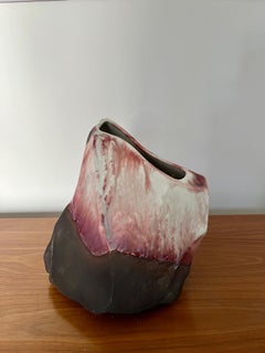 Abstract Tony Evans Raku Pottery Vase