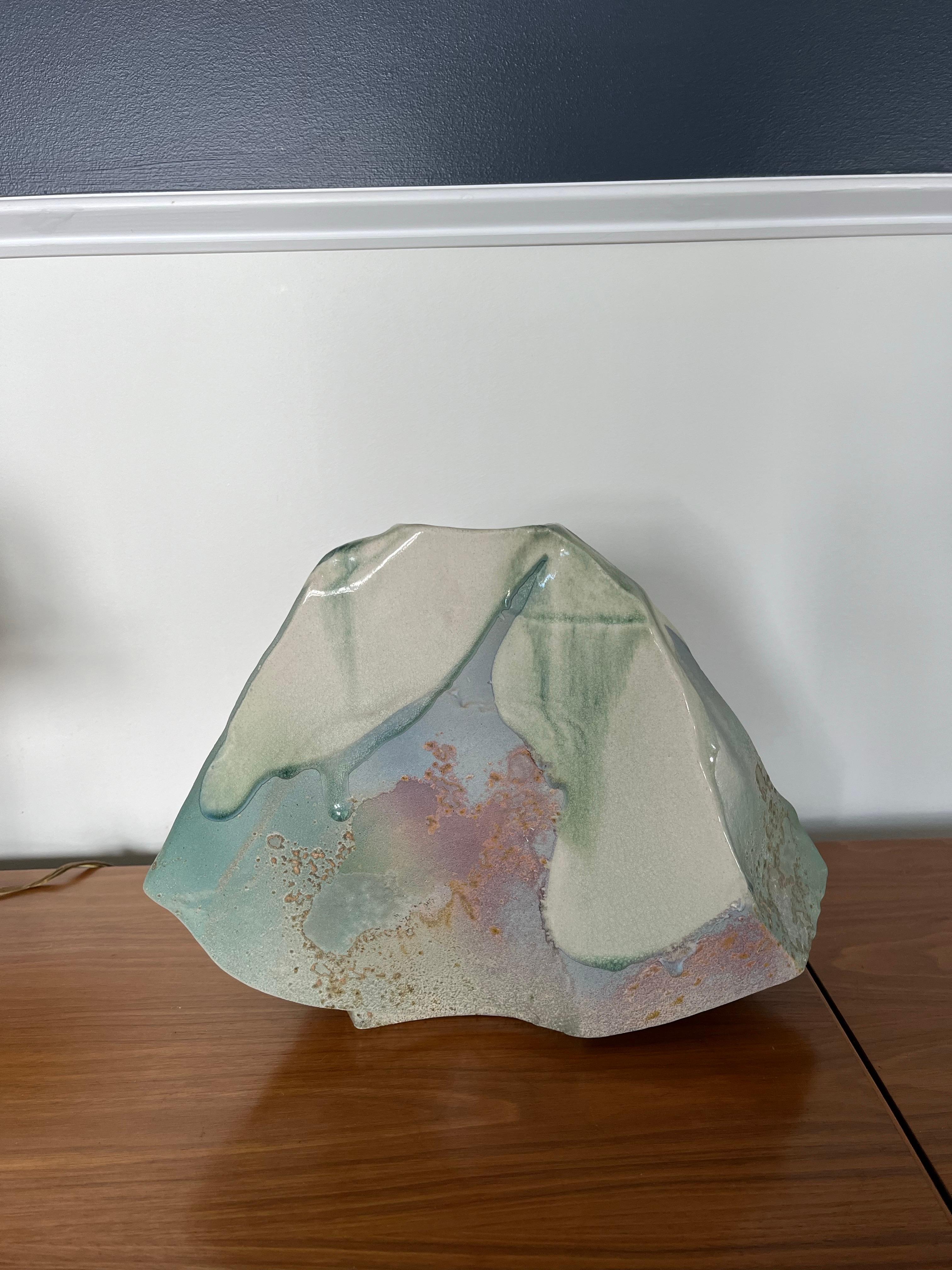 Fin du 20e siècle Vase en poterie abstraite Tony Evans Raku en vente