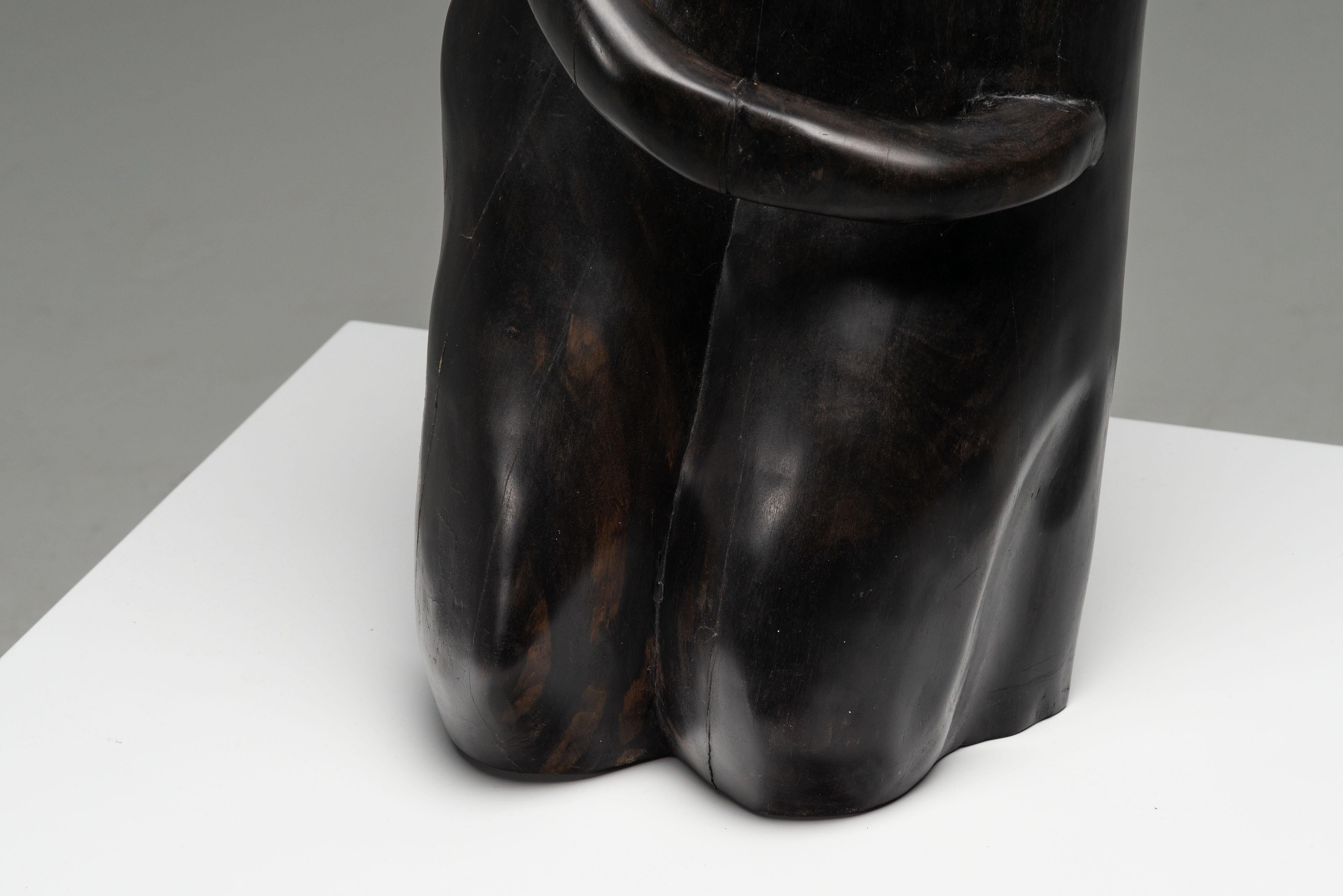 Abstract torso sculpture in hardwood Netherlands 1960 For Sale 4