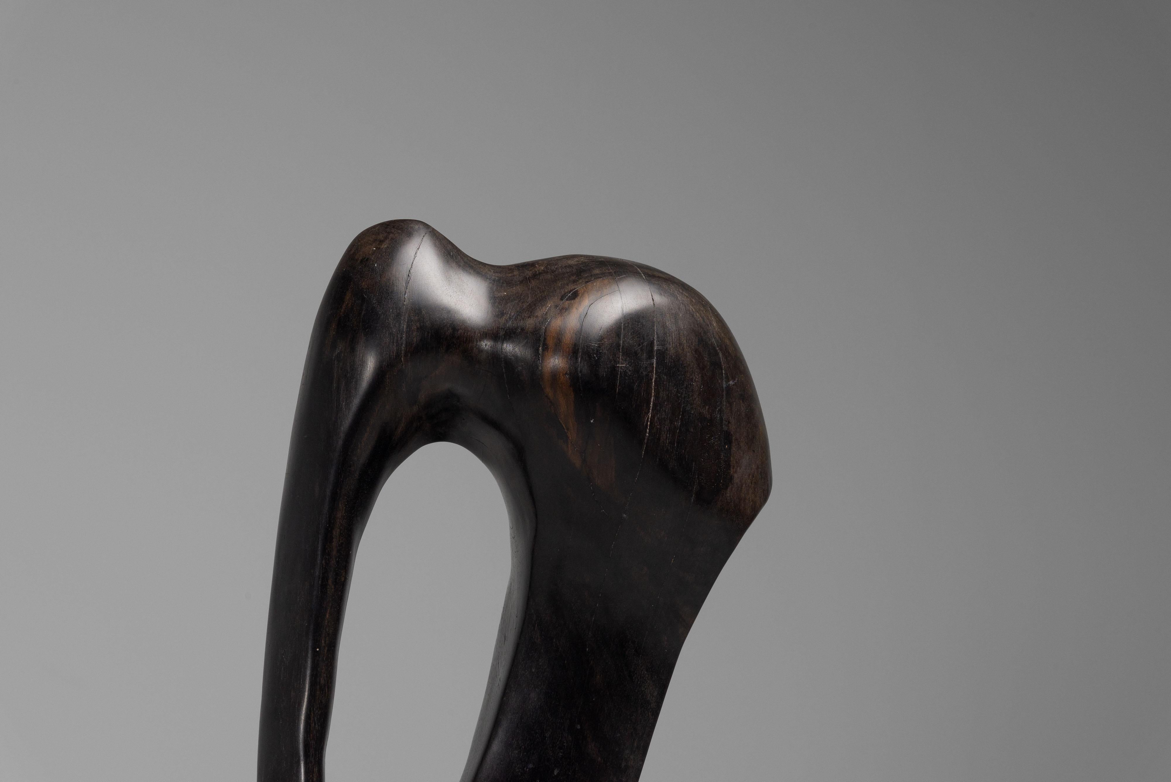 Abstract torso sculpture in hardwood Netherlands 1960 For Sale 5