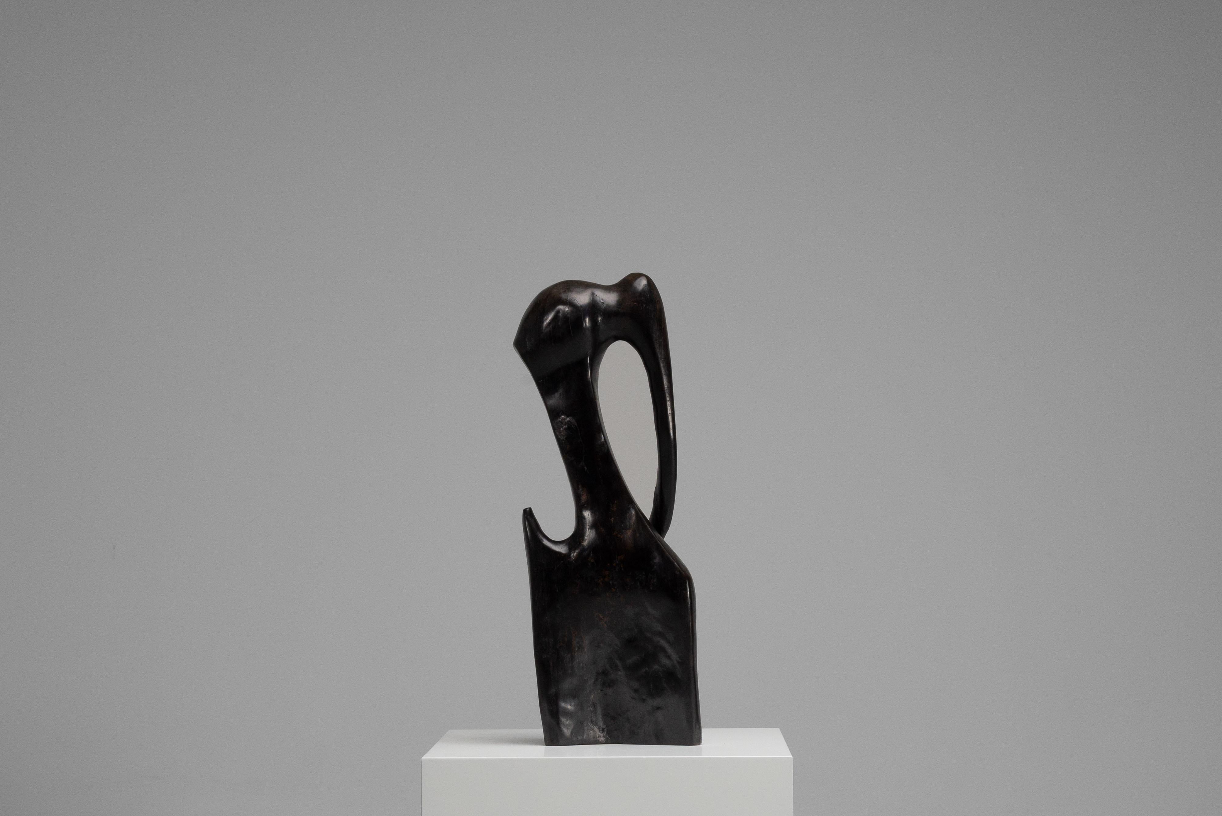 Mid-20th Century Abstract torso sculpture in hardwood Netherlands 1960 For Sale